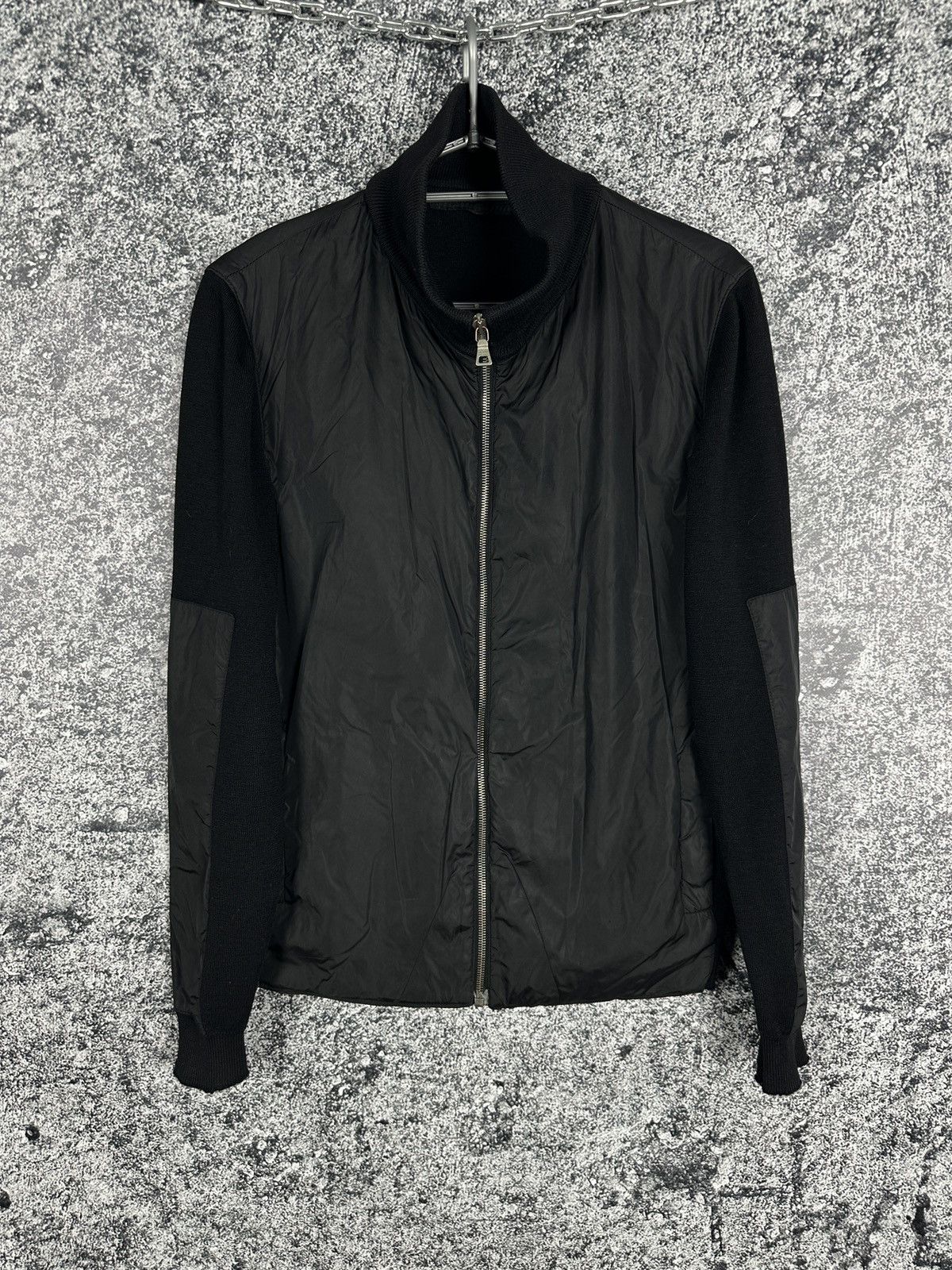 PRADA Full Zip Jacket Luxury Lana Wool + Nylon Rare Size 52