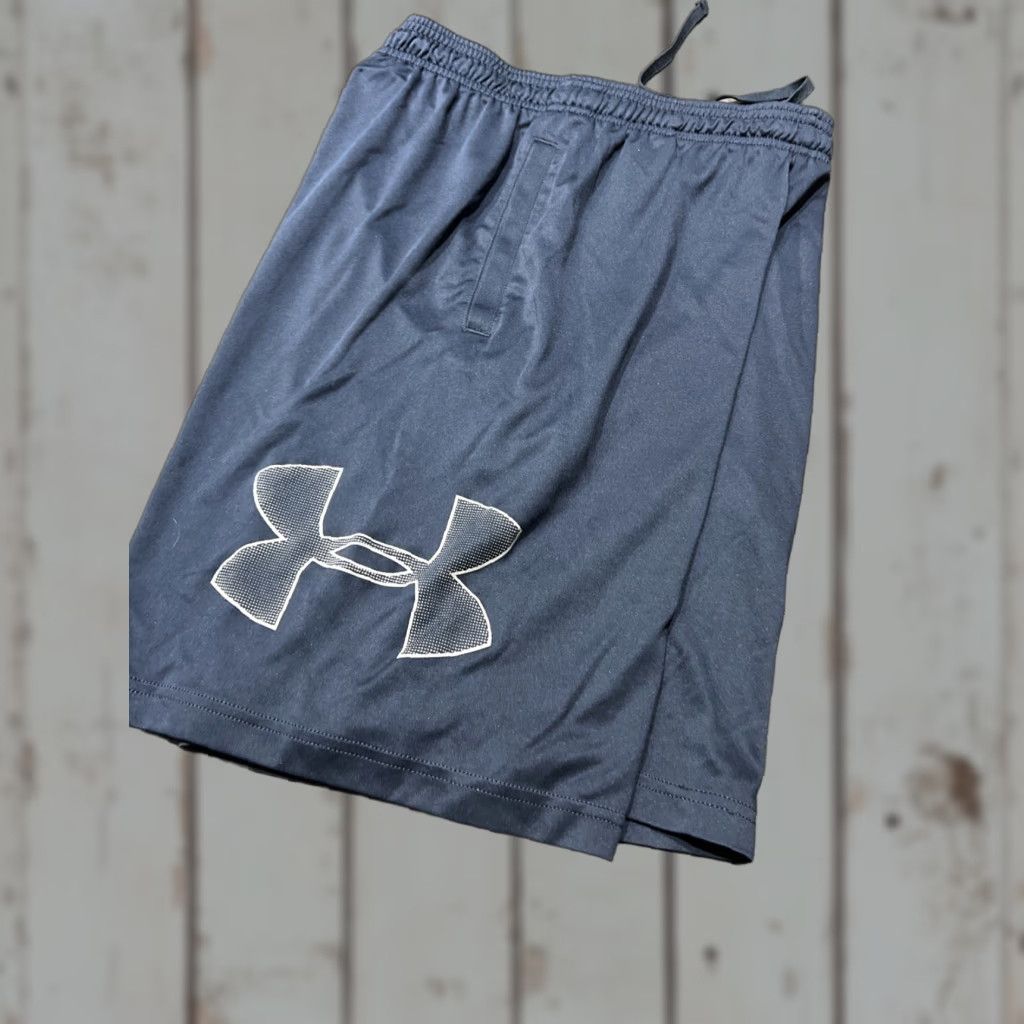 Under Armour Under Armour HeatGear Men's Basketball Shorts Small S Blue Solid Logo Activewear Lightweight Size US 29 - 1 Thumbnail