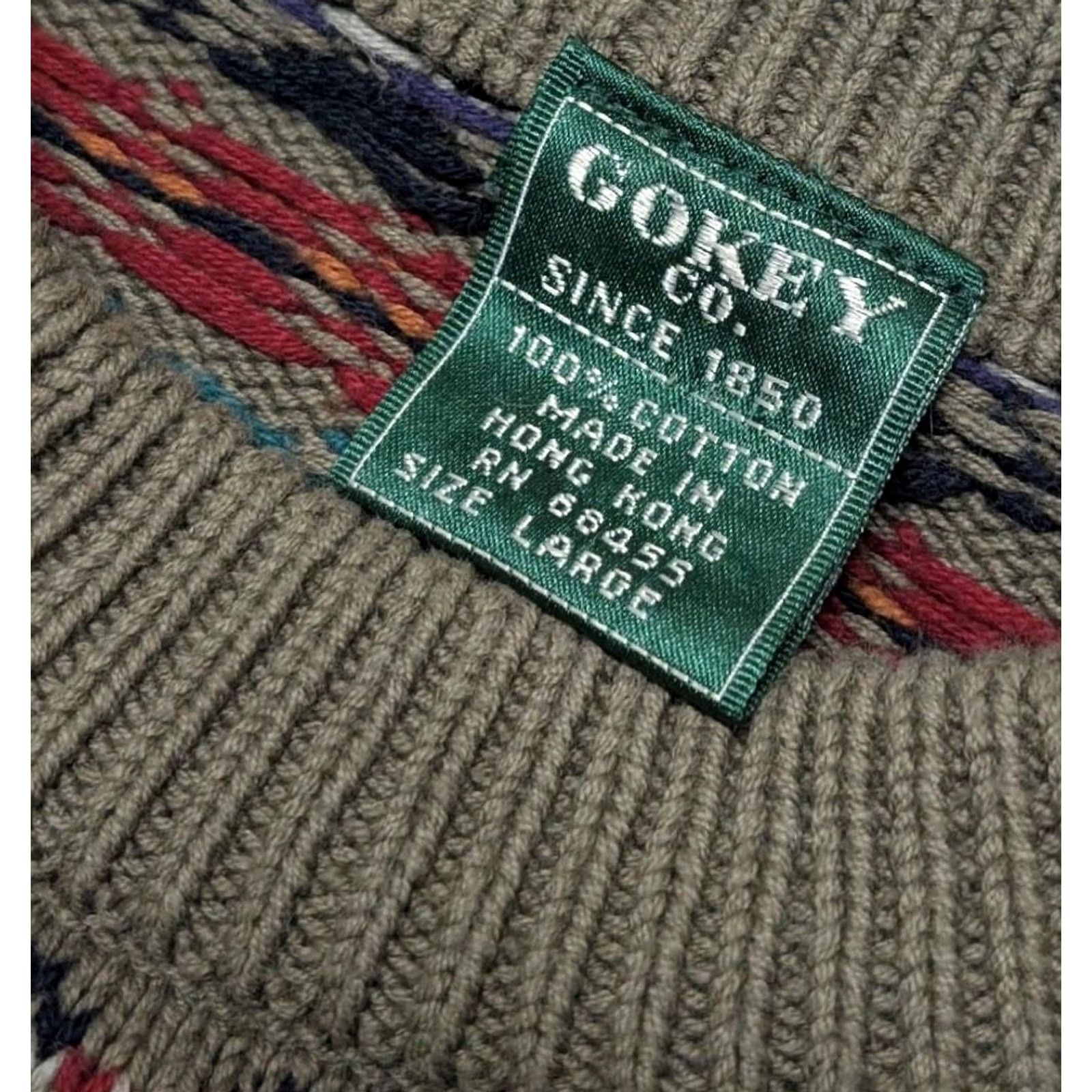 Orvis VINTAGE Gokey Green Fair Isle Cotton Knit Crew Neck Sweater L Mens Size US L / EU 52-54 / 3 - 4 Thumbnail