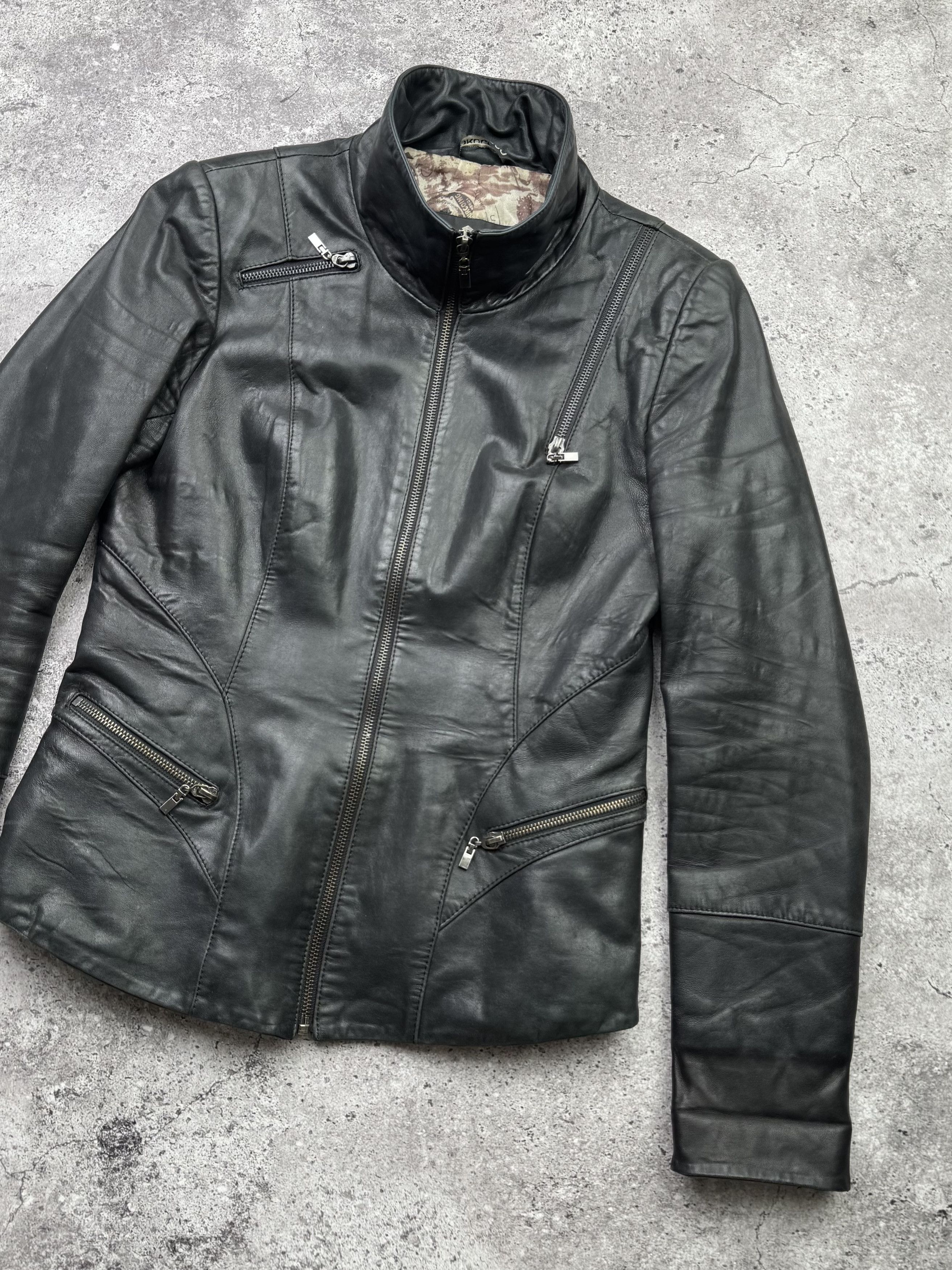 Vintage Vintage Cropped Leather Jacket With Zipper C640(V35) Size M / US 6-8 / IT 42-44 - 3 Thumbnail