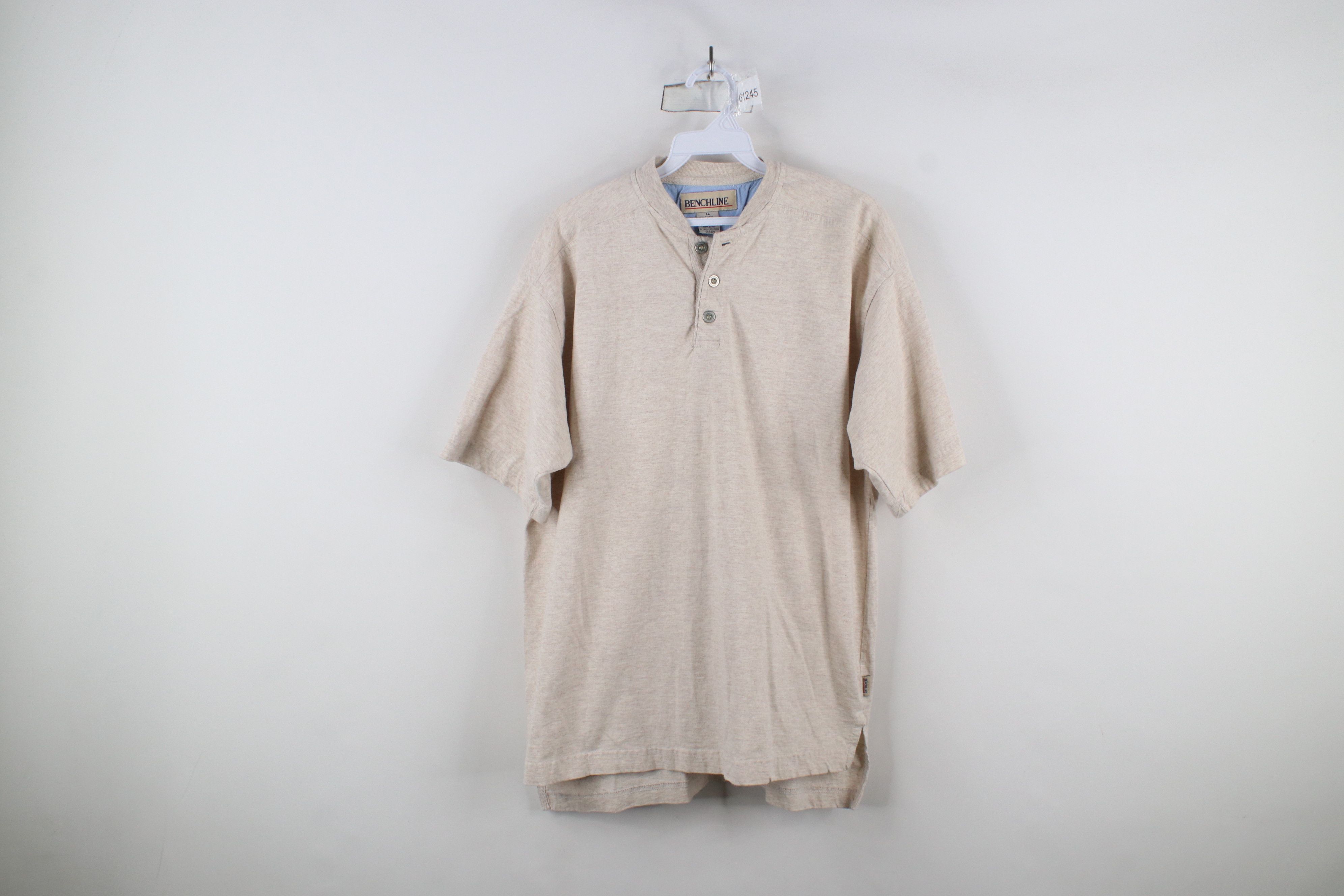 Vintage Vintage 90s Streetwear Short Sleeve T-Shirt Oatmeal Brown Size US XL / EU 56 / 4 - 1 Thumbnail