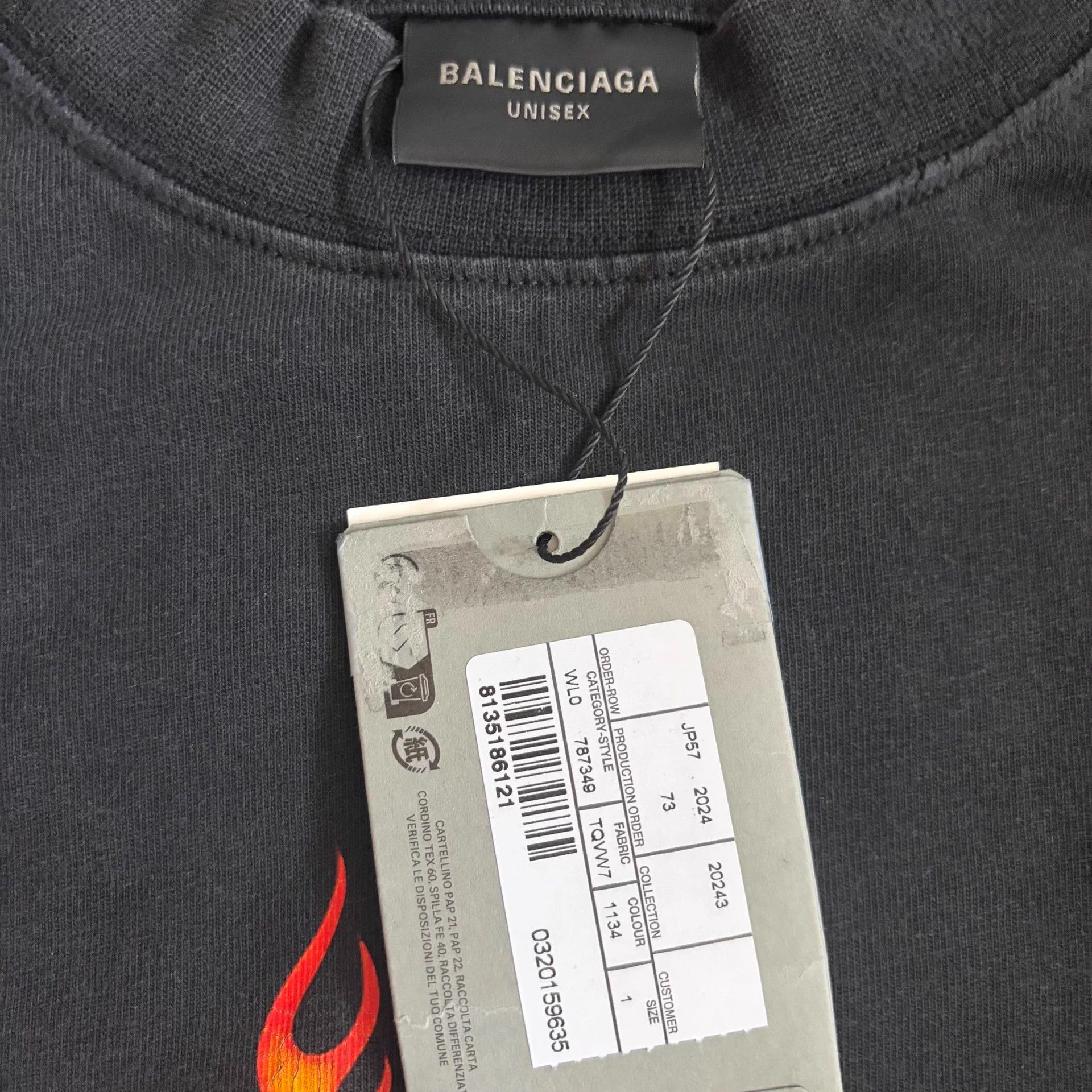 Balenciaga Balenciaga DoubleRingFlameLogo Crew Tee SS24 Size 1 Size S / US 4 / IT 40 - 3 Thumbnail
