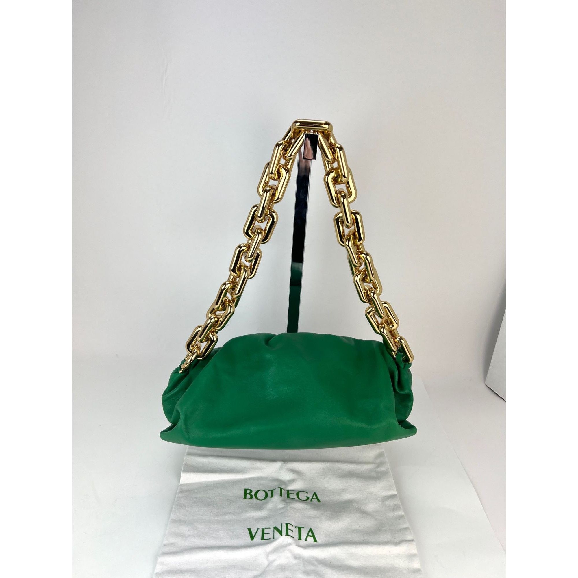 Bottega Veneta Bottega Veneta Green Chain Leather Pouch Bag Clutch Size ONE SIZE - 2 Thumbnail