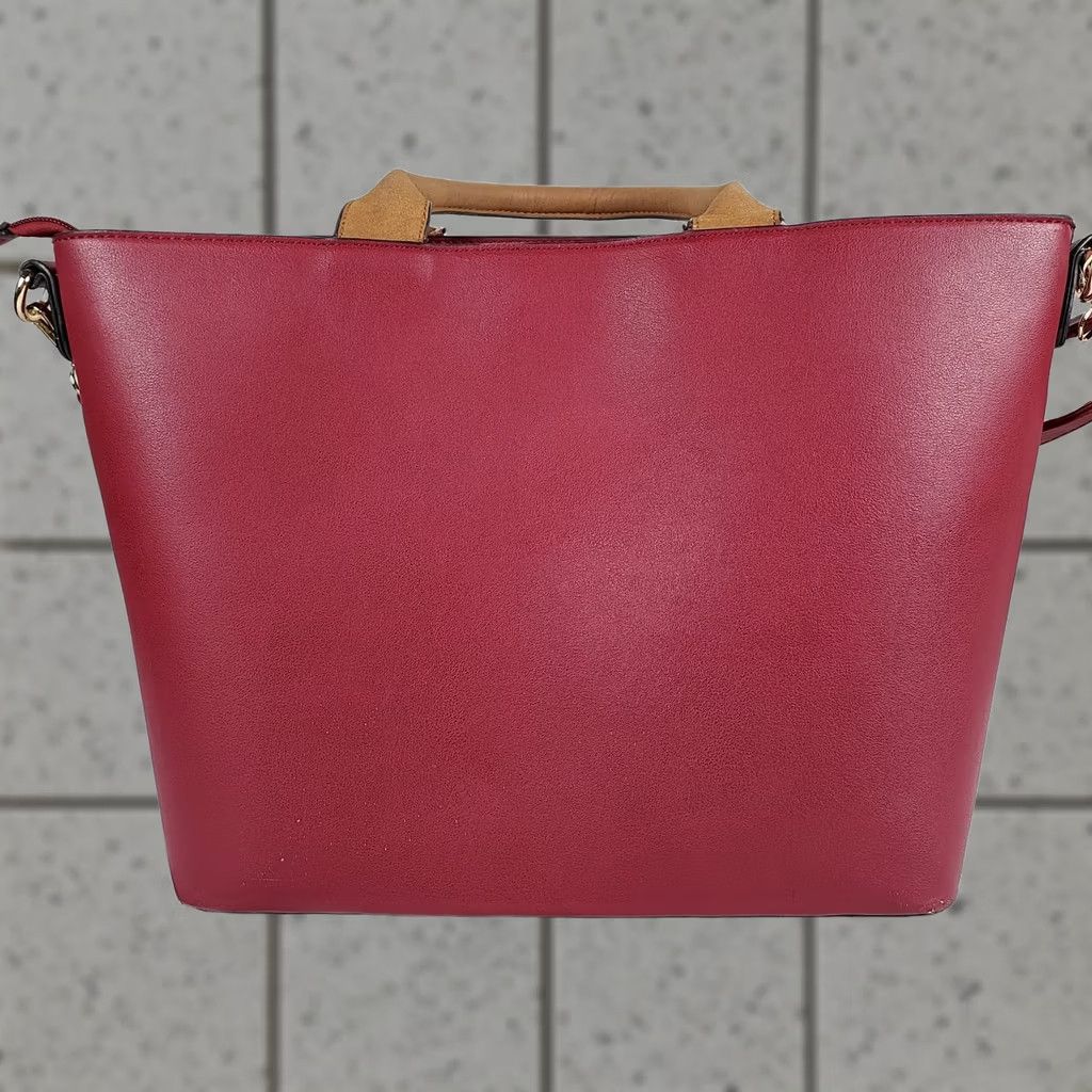 Vintage Dasein Red Buckle Tote Handbag Women Faux Leather Shoulder Bag Women Size ONE SIZE - 1 Thumbnail