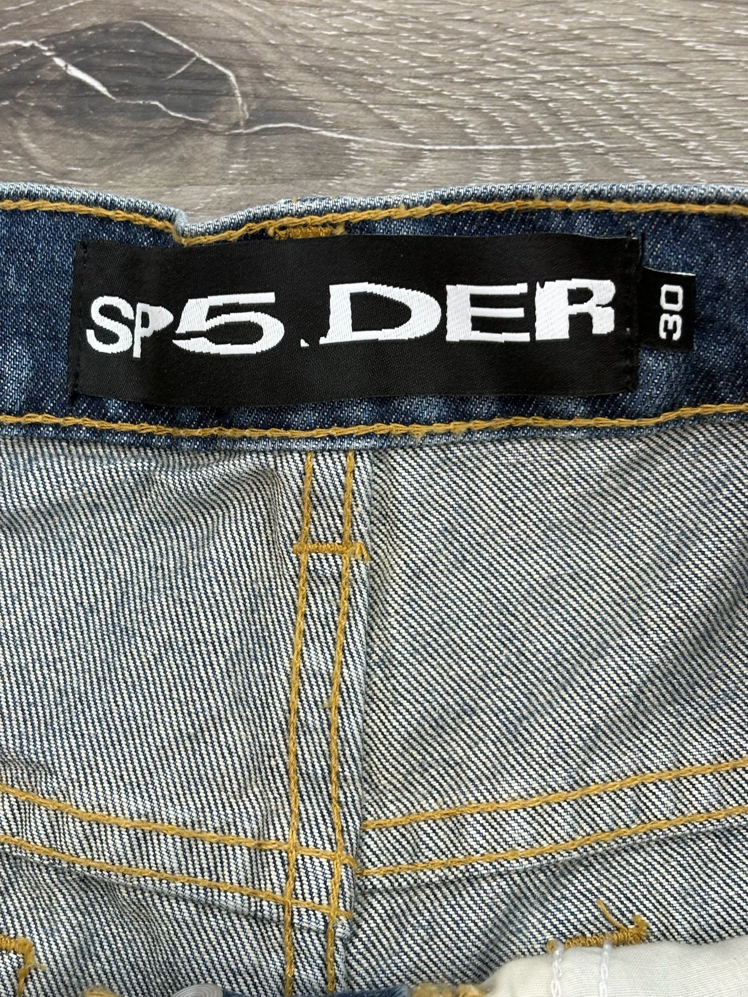 Sp5der Sp5der "Web Stone" Denim Shorts (Blue) Size US 30 / EU 46 - 3 Thumbnail