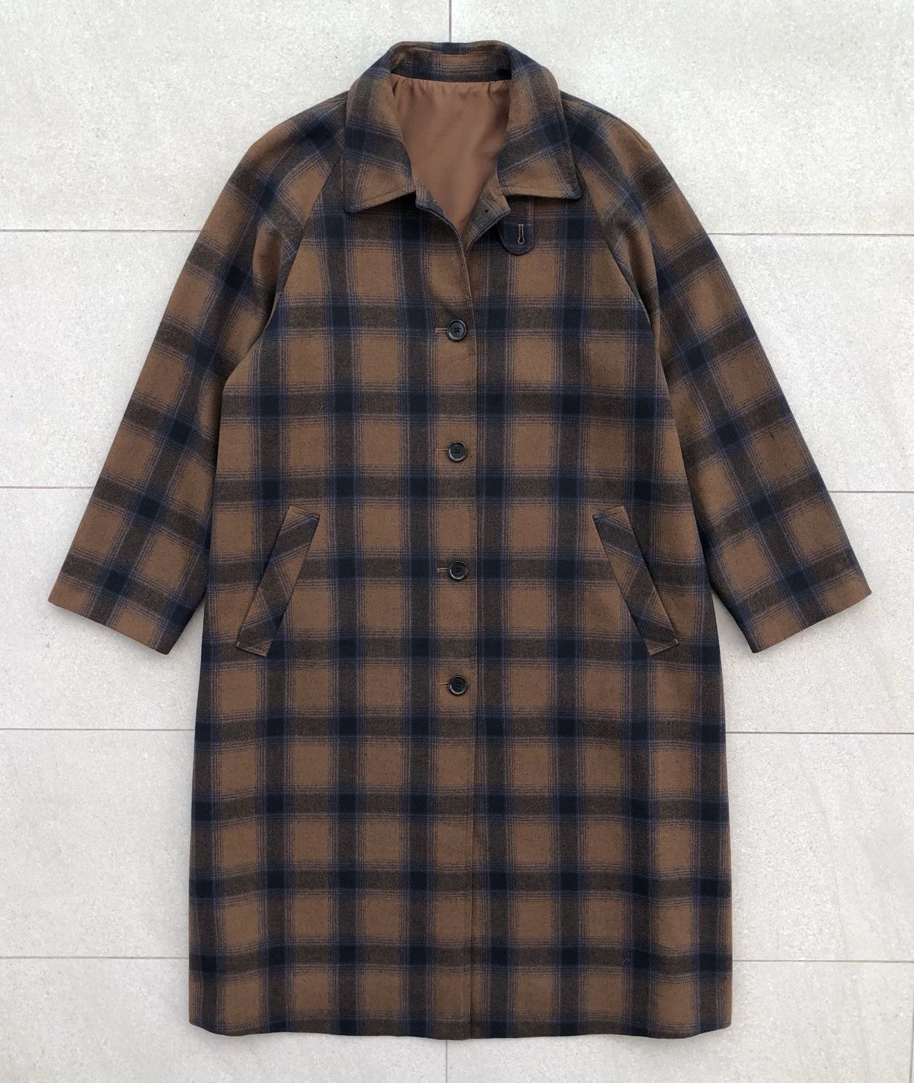 GU Japanese Brand GU Check Bal Collar Coat Winter Jacket Size US XL / EU 56 / 4 - 2 Thumbnail