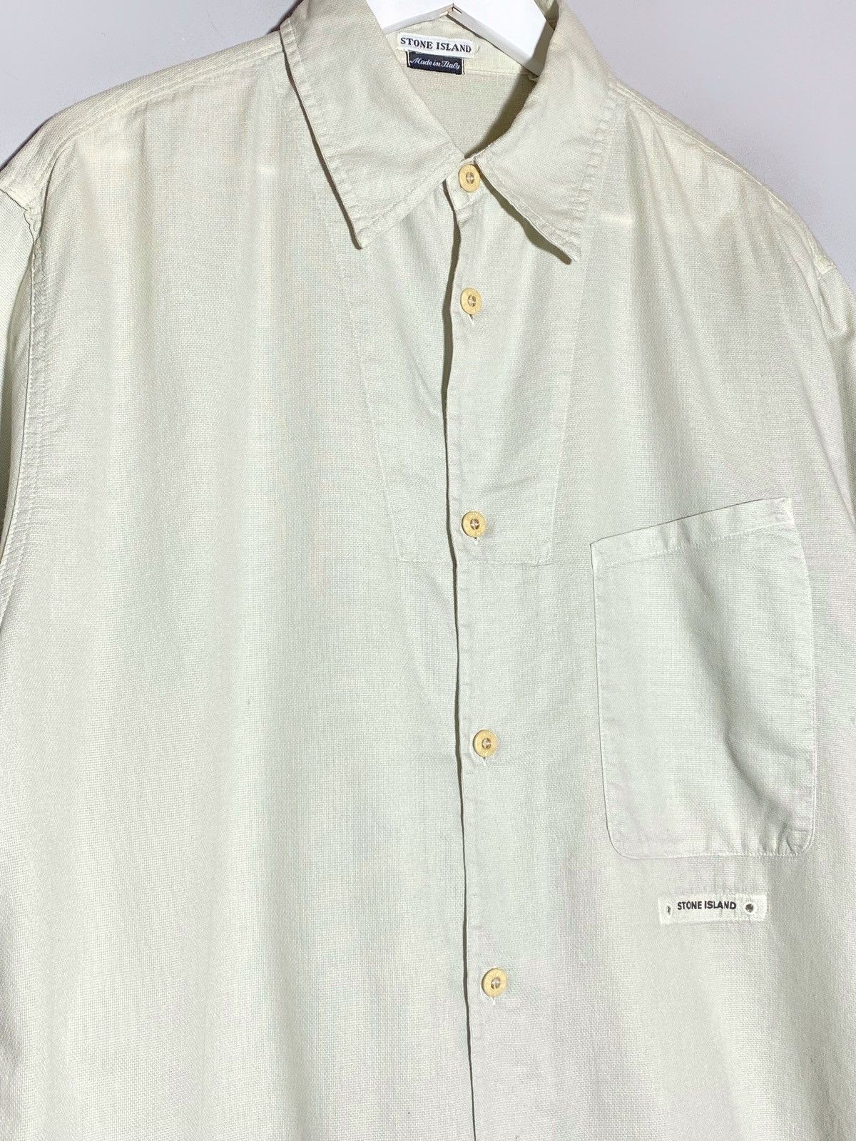 Stone Island Stone Island S/S 2000 Cotton Short Sleeve Shirt Size US L / EU 52-54 / 3 - 3 Thumbnail