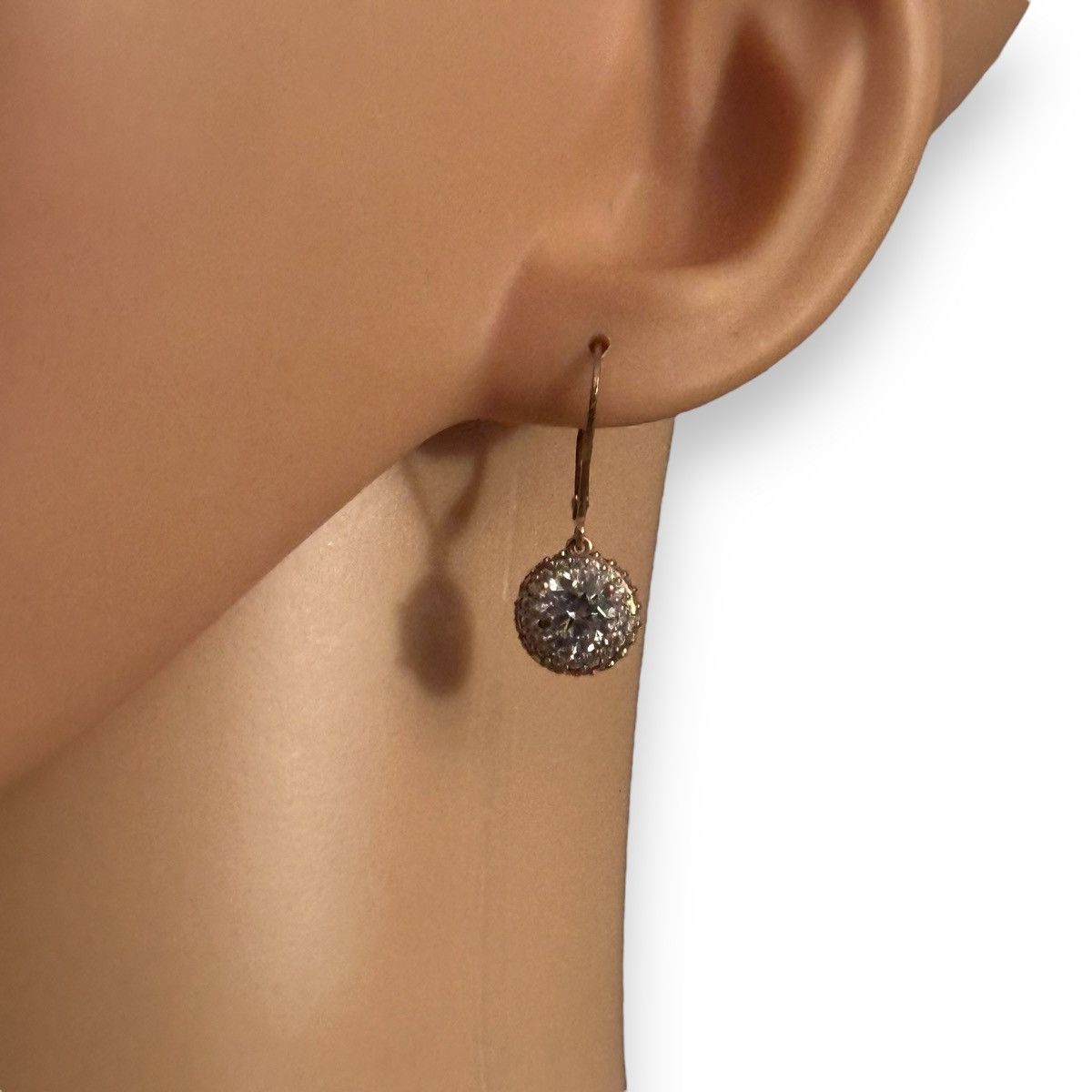Other Rhinestone halo lever back drop earrings Size ONE SIZE - 5 Thumbnail
