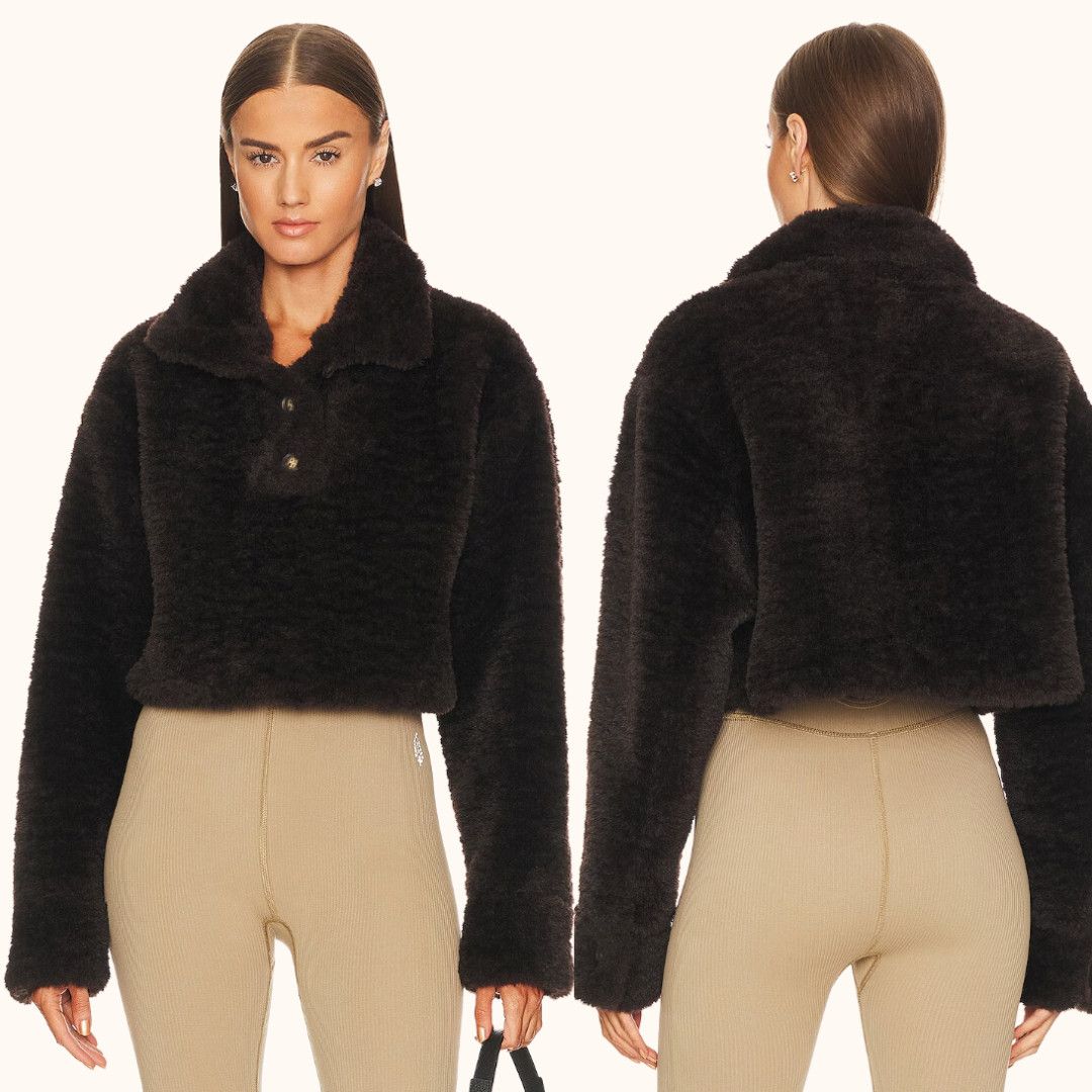 image of Eaves X Marianna Hewitt | Brown Faux Fur Pullover Jacket S, Women's (Size Small)