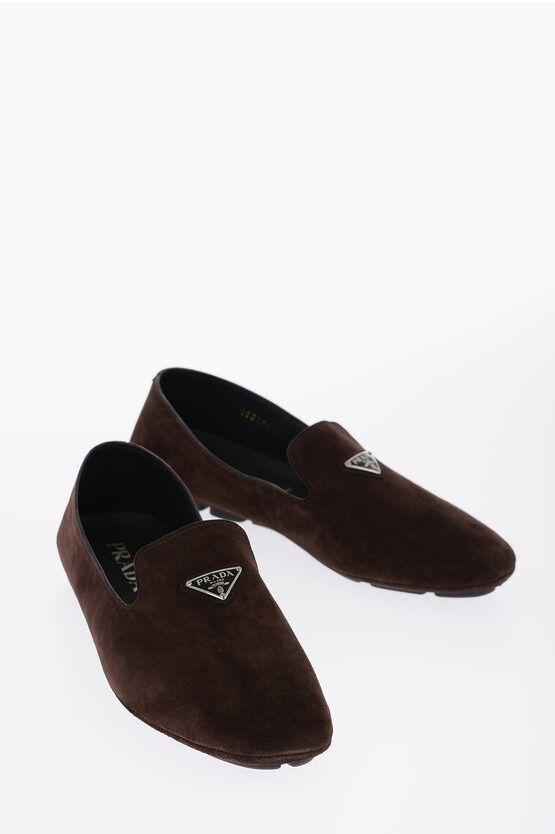 og1mm0524 Suede Leather Loafers in Brown