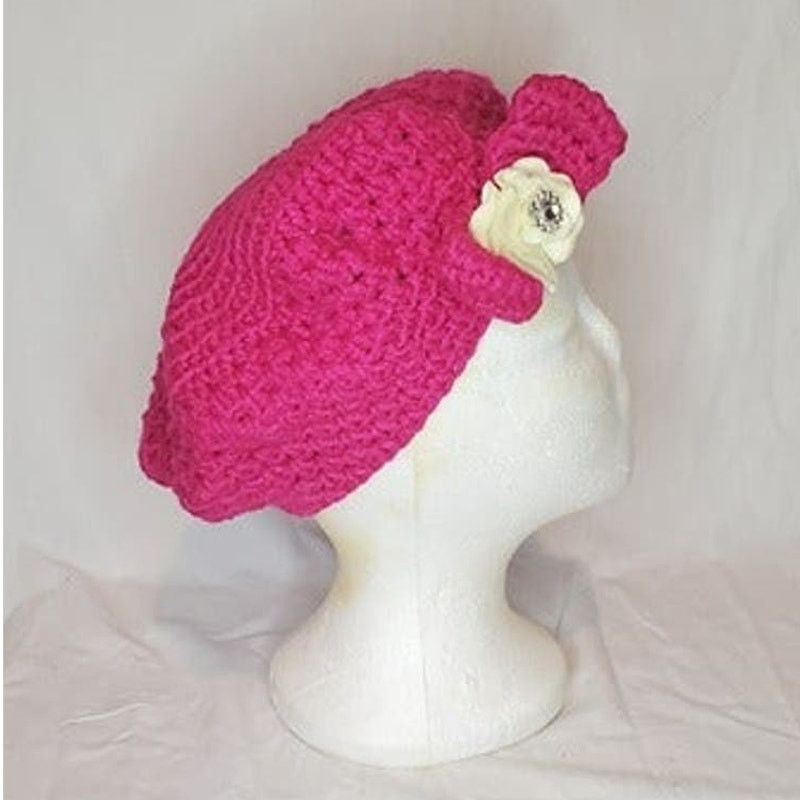 Handmade Winter Pink Bert knitted Handmade Hat Size ONE SIZE - 2 Thumbnail