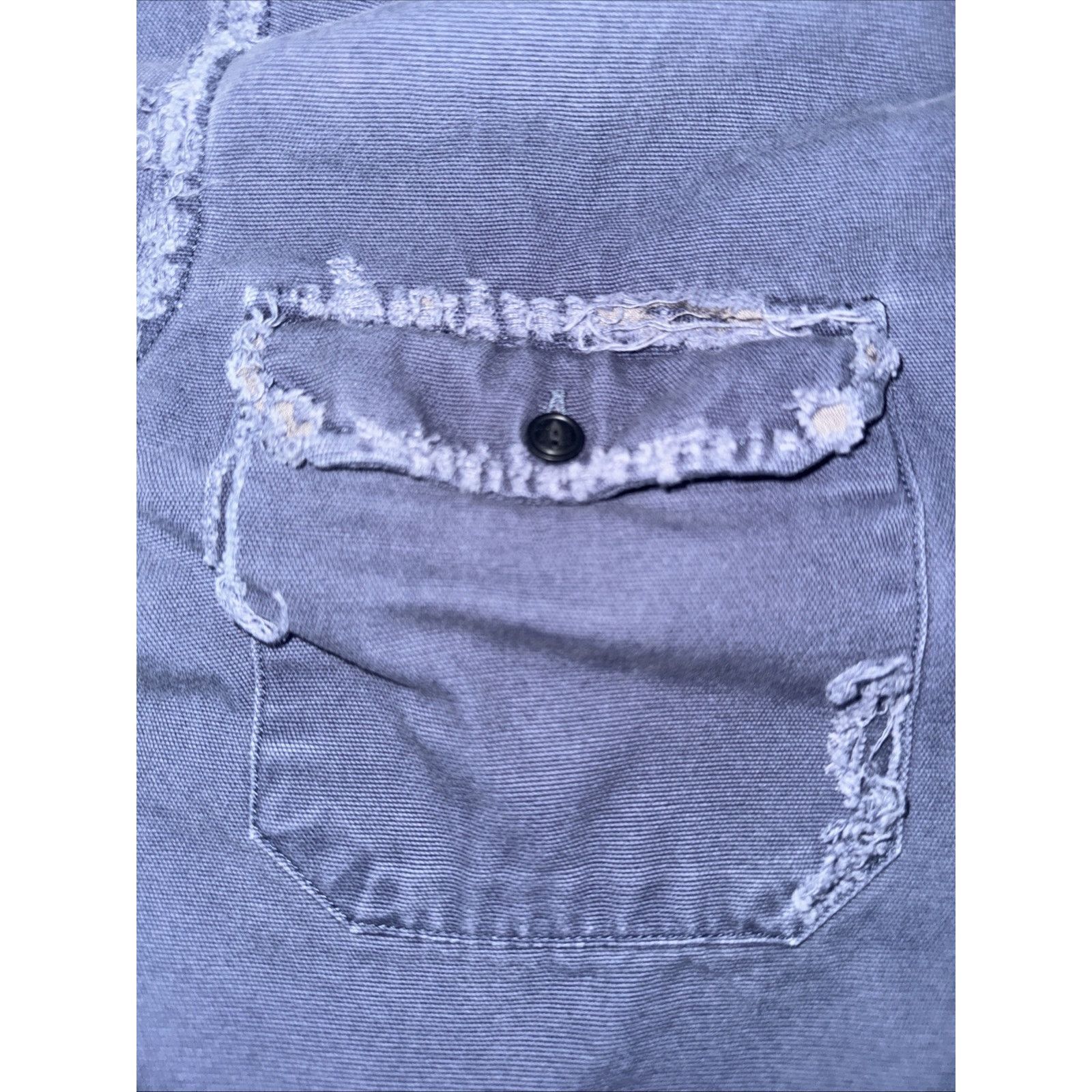 Carhartt × Levi's Levis Distressed Collarless Workwear Shirt Blue Medium 21x25 Size US M / EU 48-50 / 2 - 2 Thumbnail