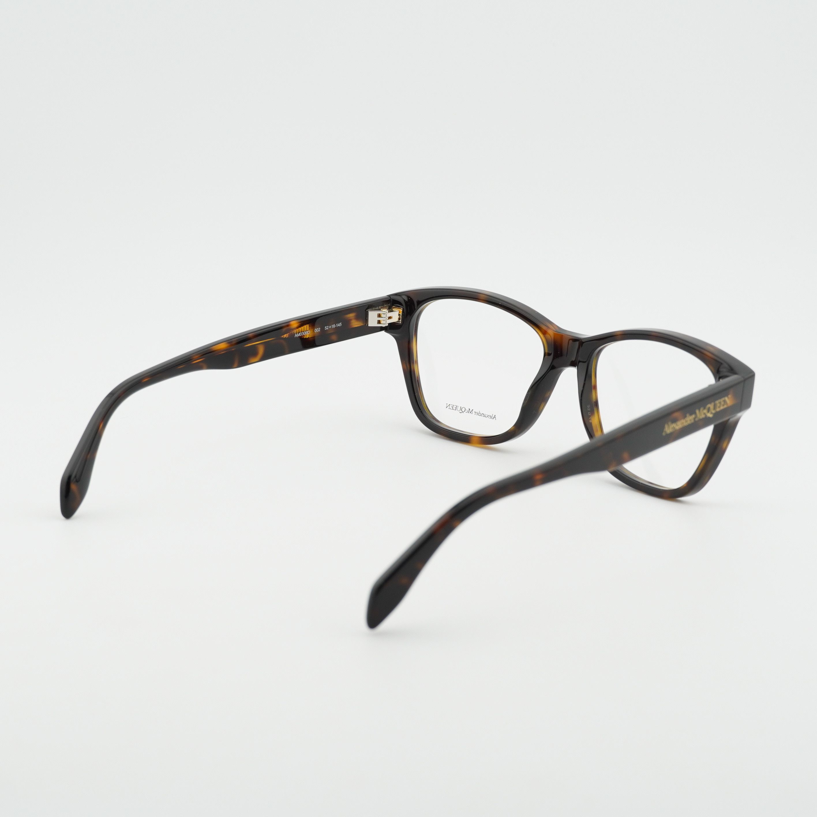 Alexander McQueen Alexander McQueen AM0306O 002 Eyeglasses Havana 52mm Square Size ONE SIZE - 11 Thumbnail