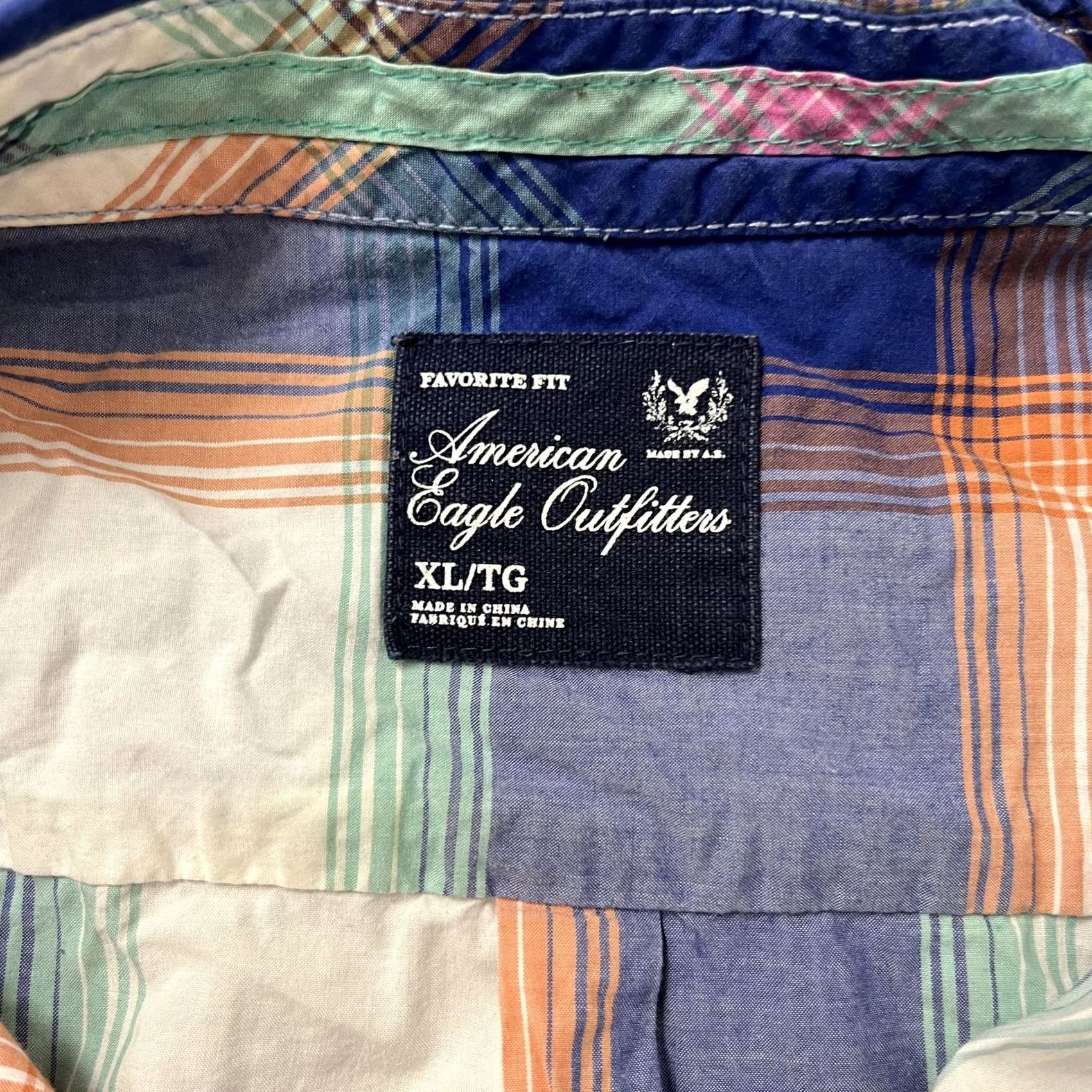 American Eagle Outfitters Y2K American Eagle Shirt Womens XL Multicolor Plaid Long Sleeve Button Up Size XL / US 12-14 / IT 48-50 - 3 Thumbnail