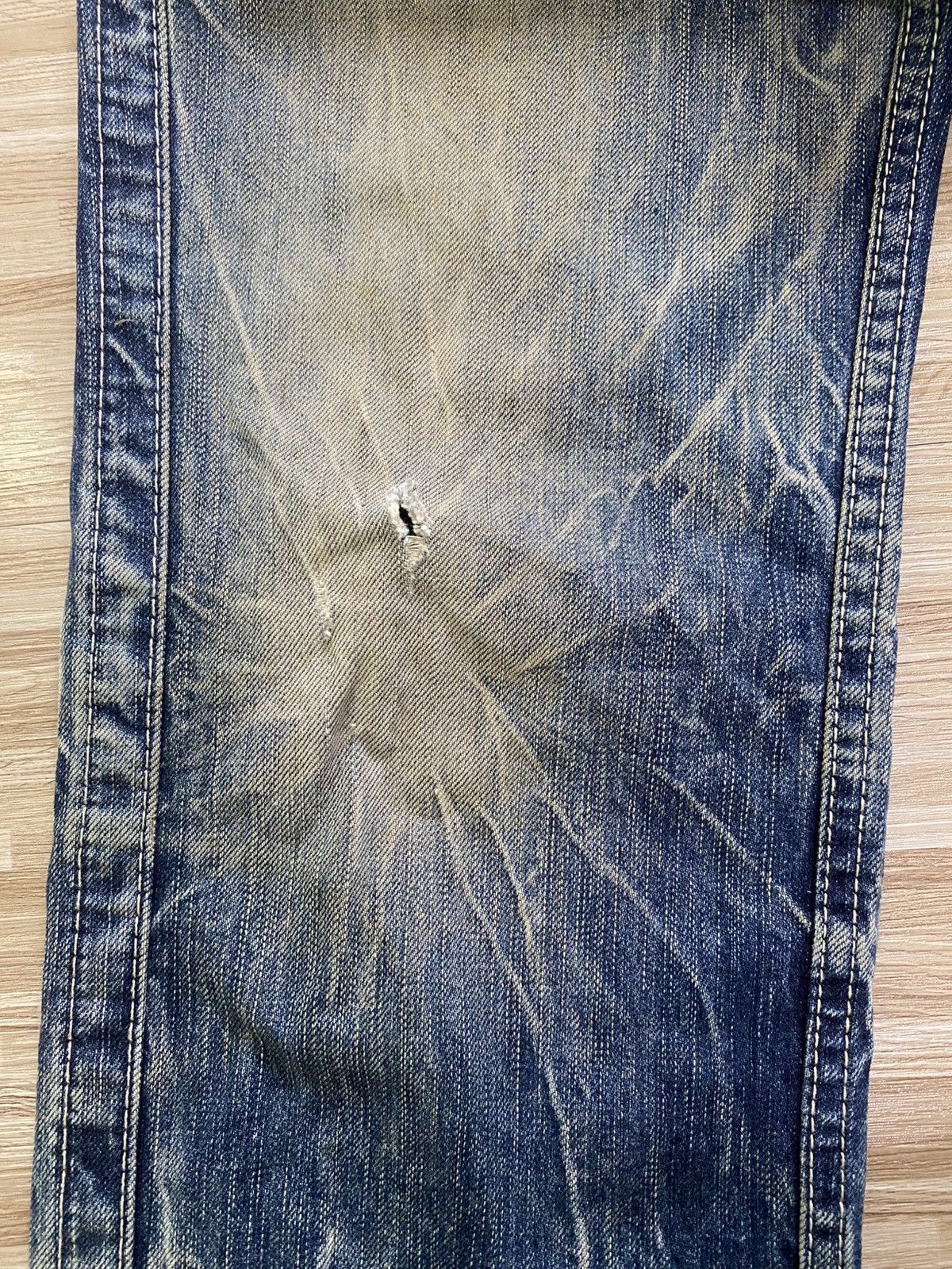 Japanese Brand 💥INSANE DISTRESSED BLUE WAY JEANS💥 Size US 29 - 9 Thumbnail