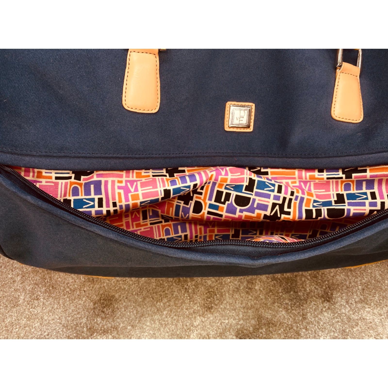 Diane von Furstenberg Diane von Furstenberg Blue Travel Bag Roller Suitcase Luggage DVF Designer Barrel? Size ONE SIZE - 5 Thumbnail