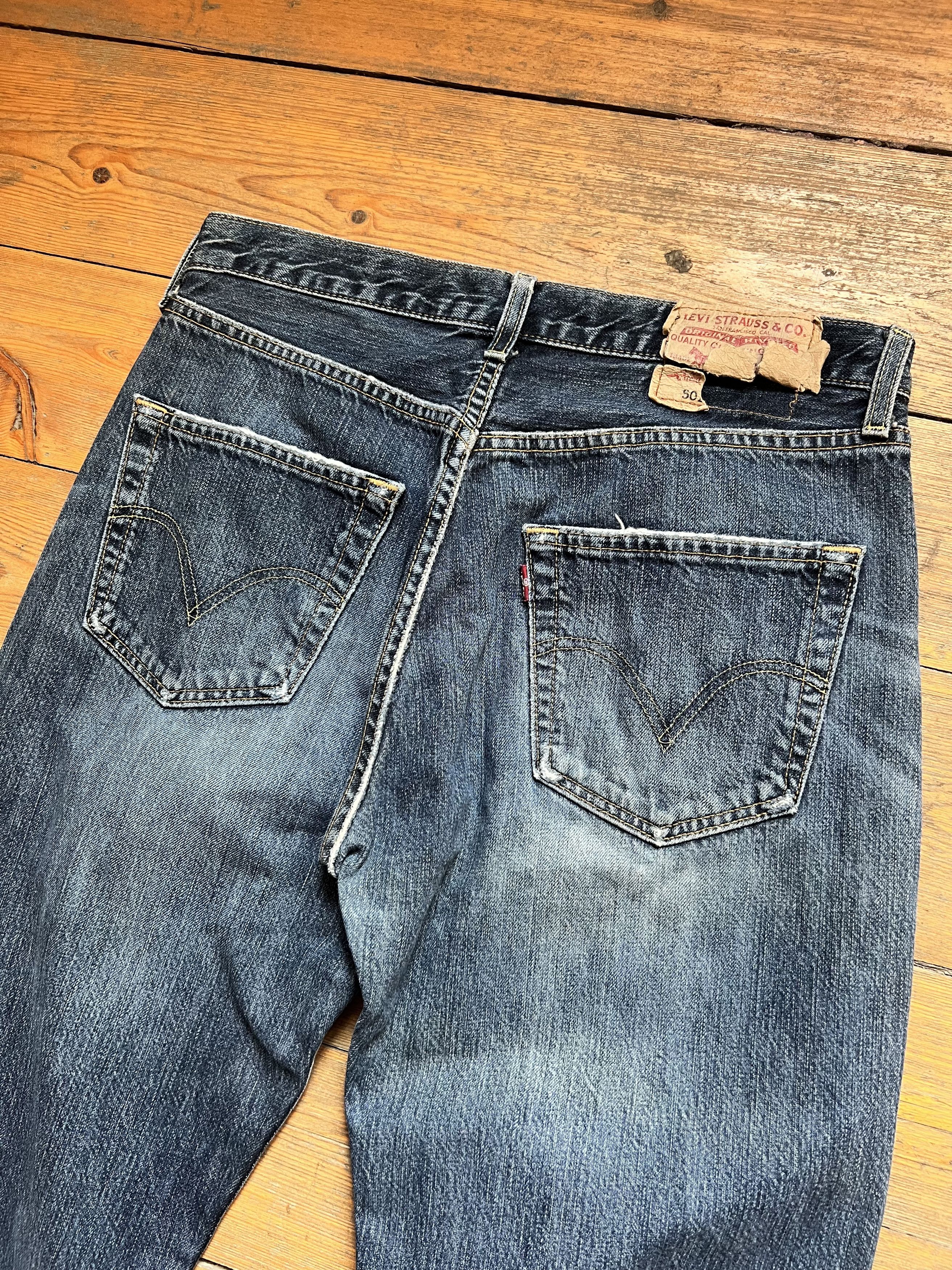 Levi's Vintage Clothing Levis 501 Light Distressed Denim Jeans Pants Size US 31 - 7 Thumbnail