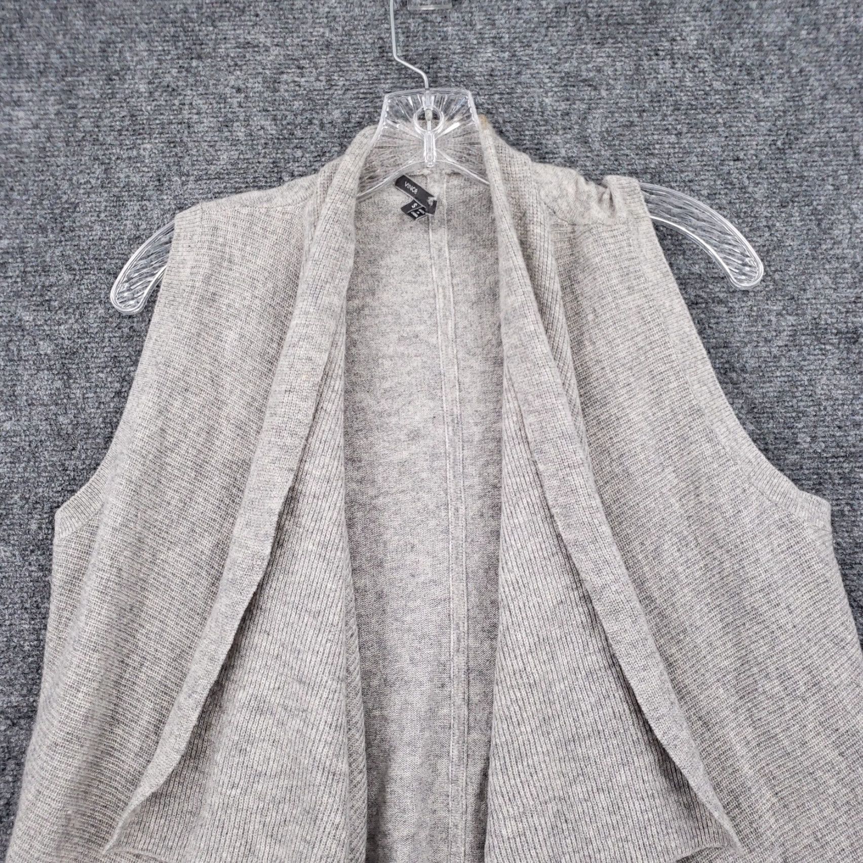 Vince Vince Cardigan Womens S Small Gray Wool Cashmere Blend Drape Waterfall Open Lightweight Casual Fall Winter Size S / US 4 / IT 40 - 3 Thumbnail