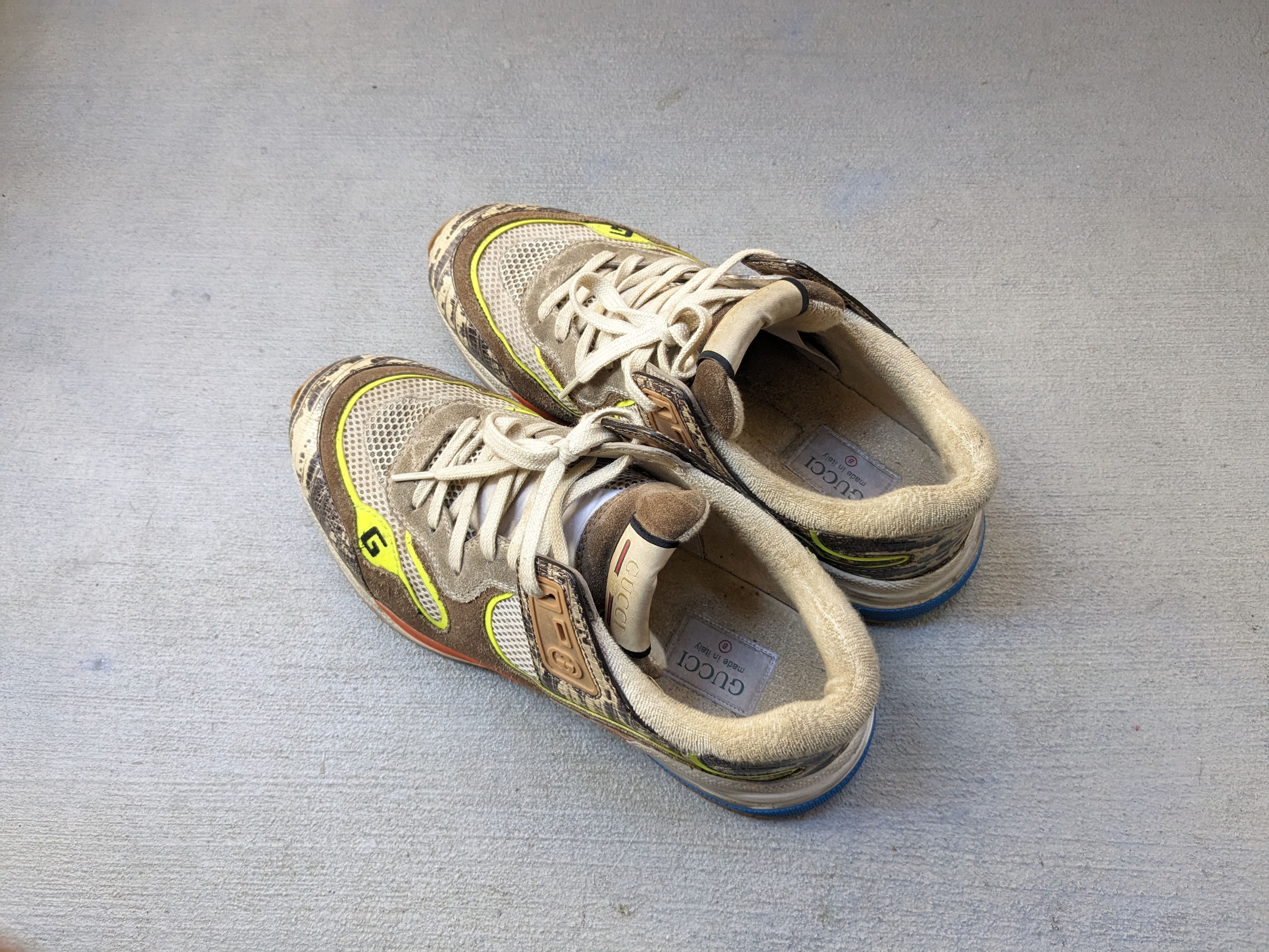 Gucci Gucci Ultrapace Sneakers Size 8.5 Brown Blue Orange Suede Size US 8.5 / EU 41-42 - 14 Thumbnail