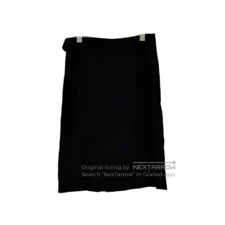 Hermes Hermes Navy Blue Semi-Silk Studs Skirt Size 35" - 2 Thumbnail