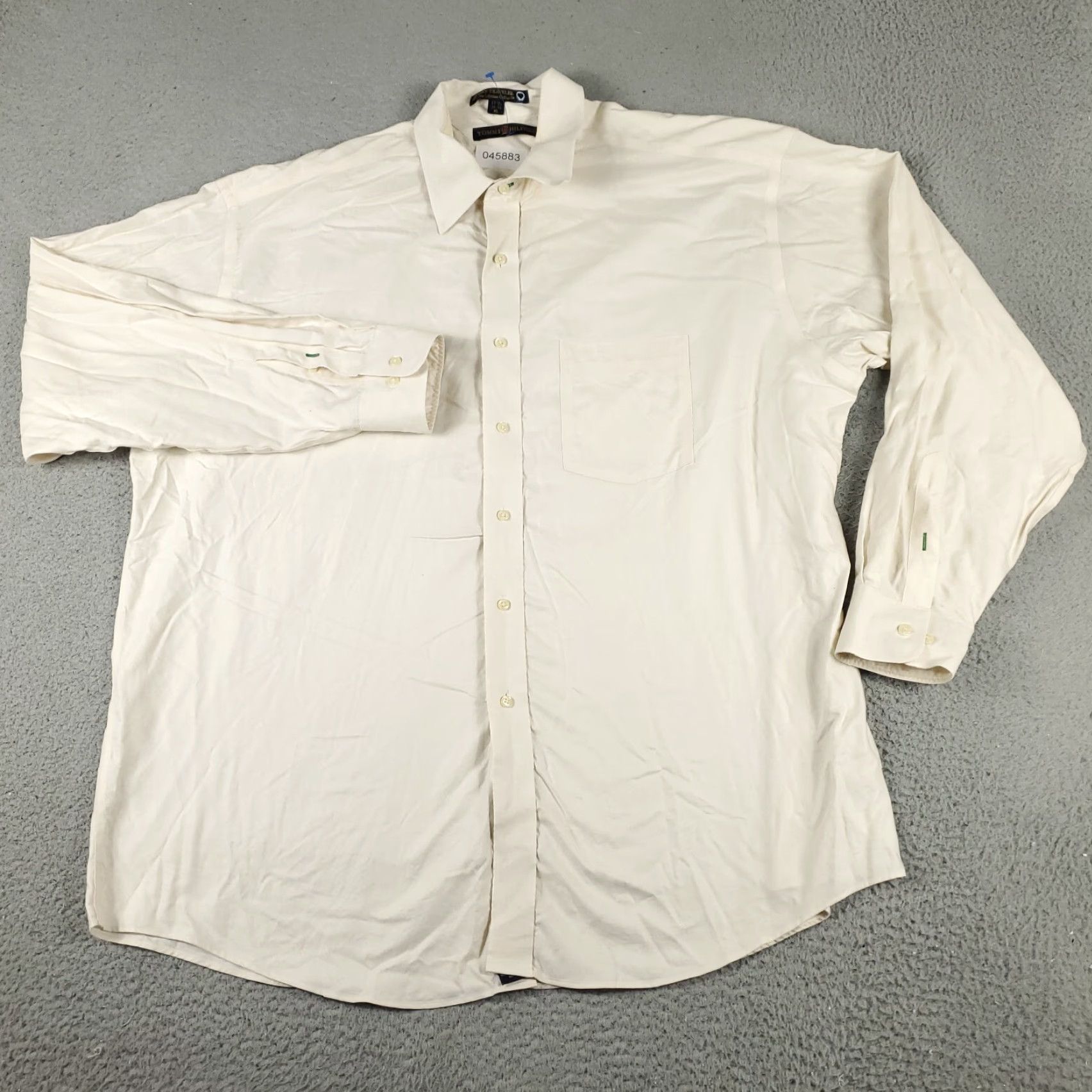 Tommy Hilfiger Tommy Hilfiger Shirt Mens XL Ivory Button-Up Long Sleeve Cotton Size US XL / EU 56 / 4 - 2 Thumbnail