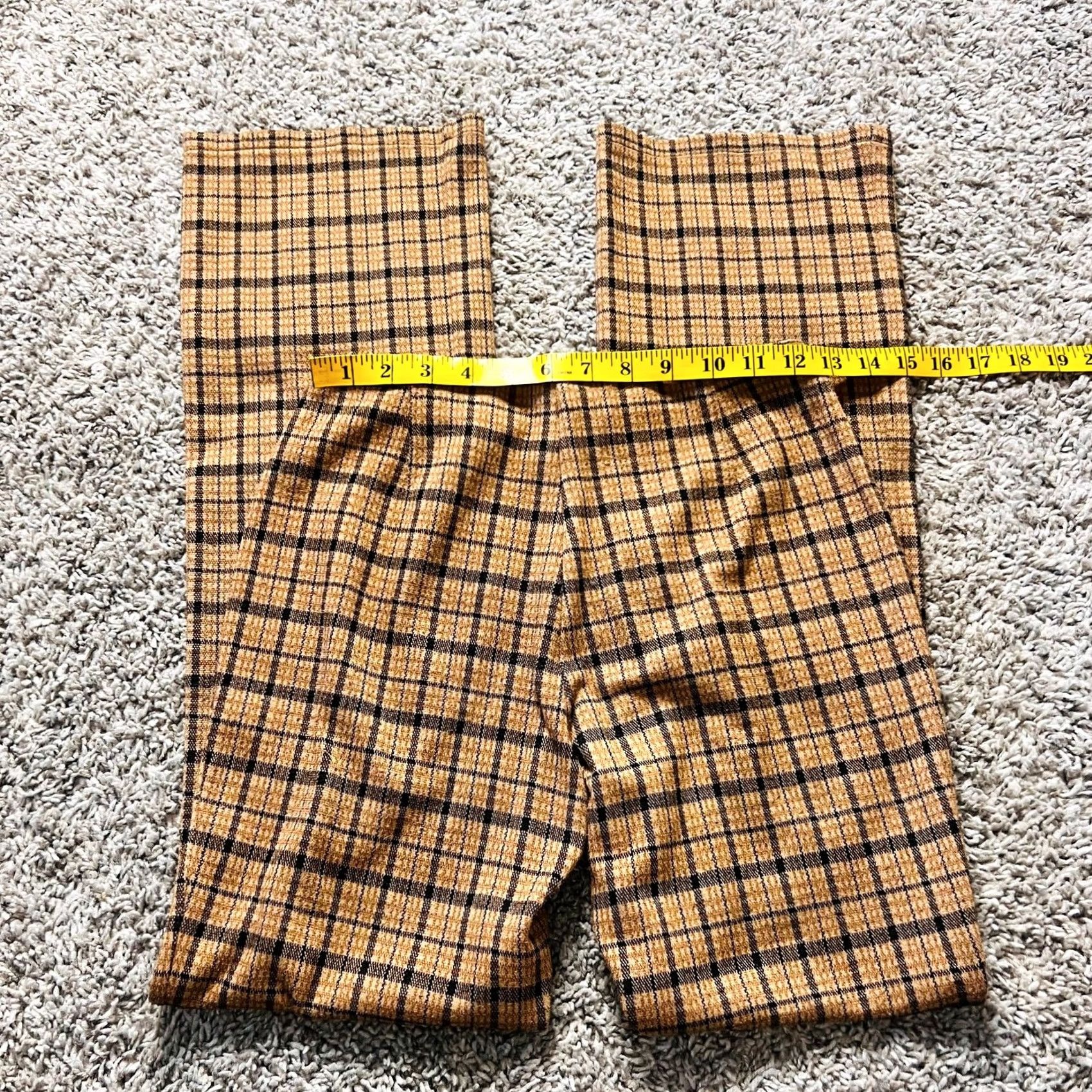 Vintage VINTAGE New York & Company Plaid Tan Black Checkered Flare Pants XS Women Regular Size XS Pants Size 26" / US 2 / IT 38 - 3 Thumbnail