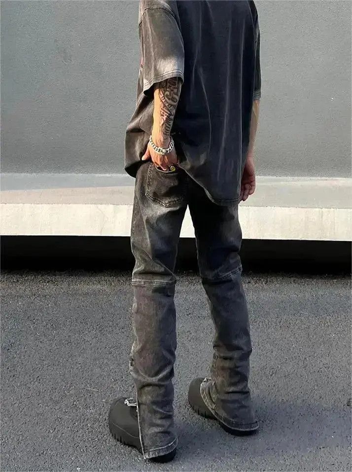 Japanese Brand Straight slim zippered jeans Size US 32 / EU 48 - 3 Thumbnail