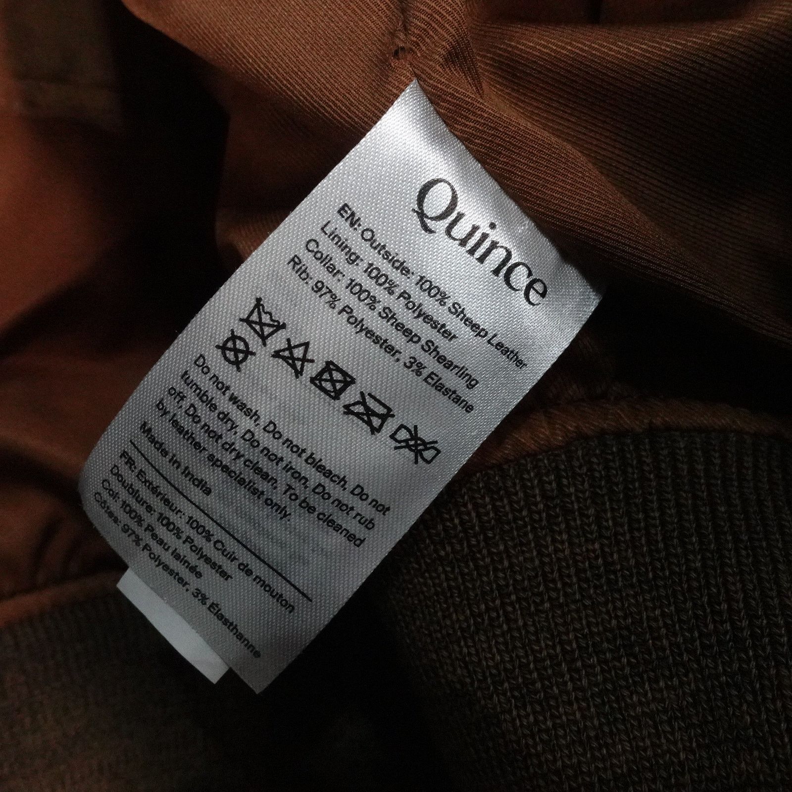 Quince Quince Large True Black Shearling Collar Leather Jacket Size US L / EU 52-54 / 3 - 10 Thumbnail