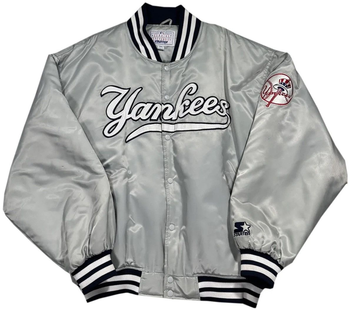 Starter Vintage Starter New York Yankees Silver Dugout Jacket 3XL Size US XXL / EU 58 / 5 - 1 Thumbnail