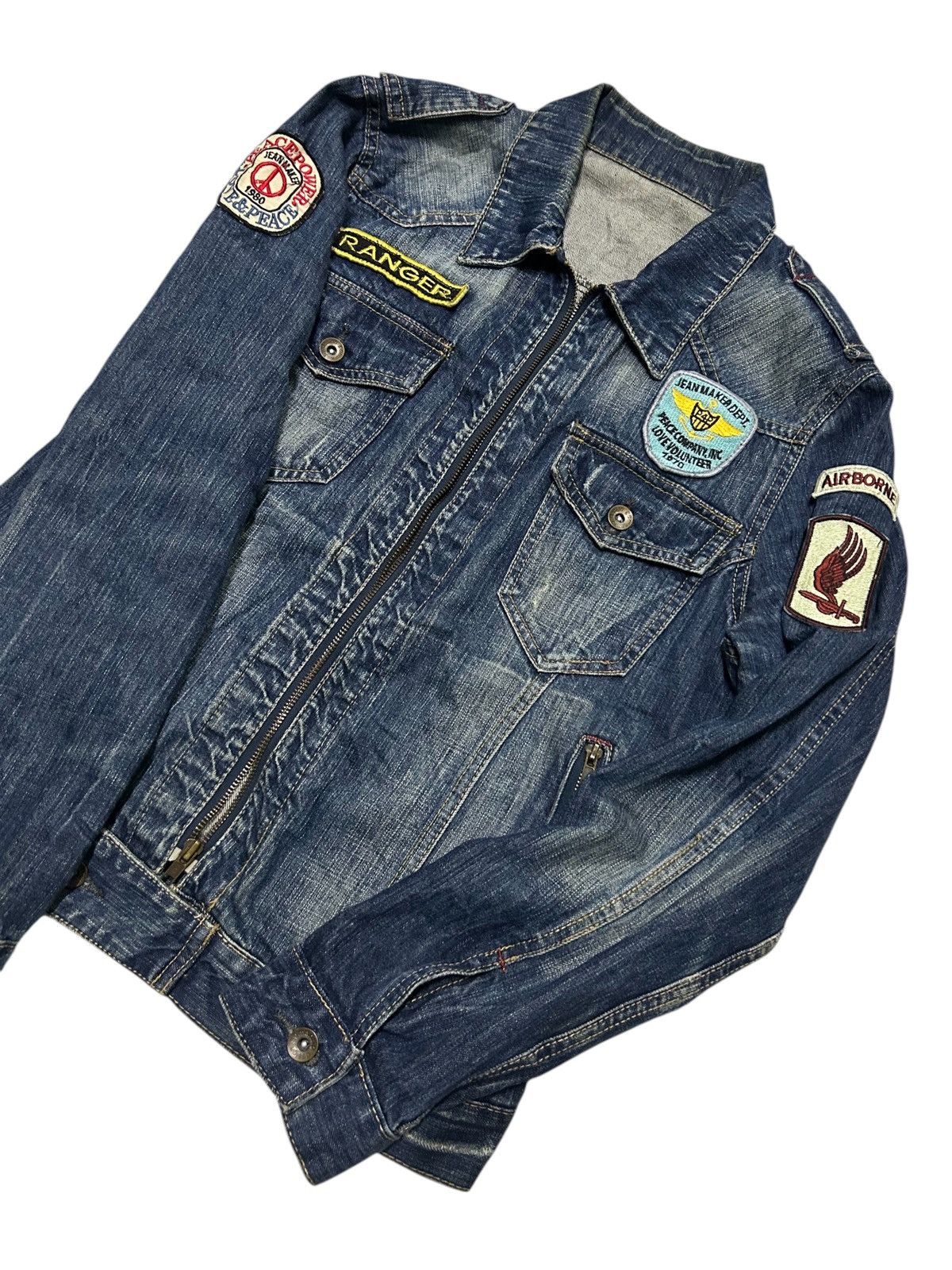 If Six Was Nine × KMRii × Le Grande Bleu (L.G.B.) Semantic Design Punk Style Denim Jacket ☠️☠️ Size US M / EU 48-50 / 2 - 3 Thumbnail