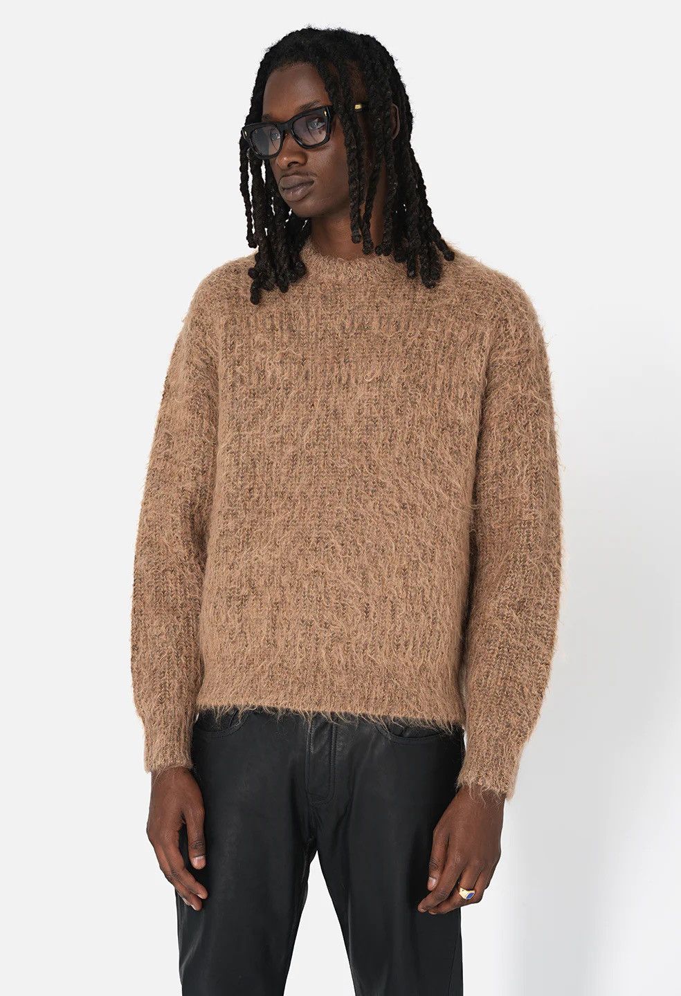 image of John Elliott Wool Mohair Crew / Camel in Brown, Men's (Size Large)