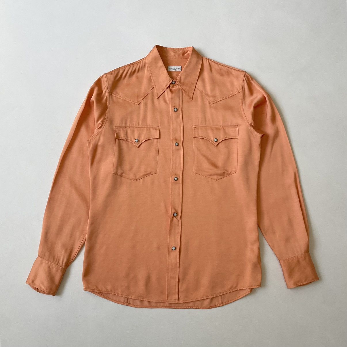 Salmon Peach Satin ‘Western’ Shirt
