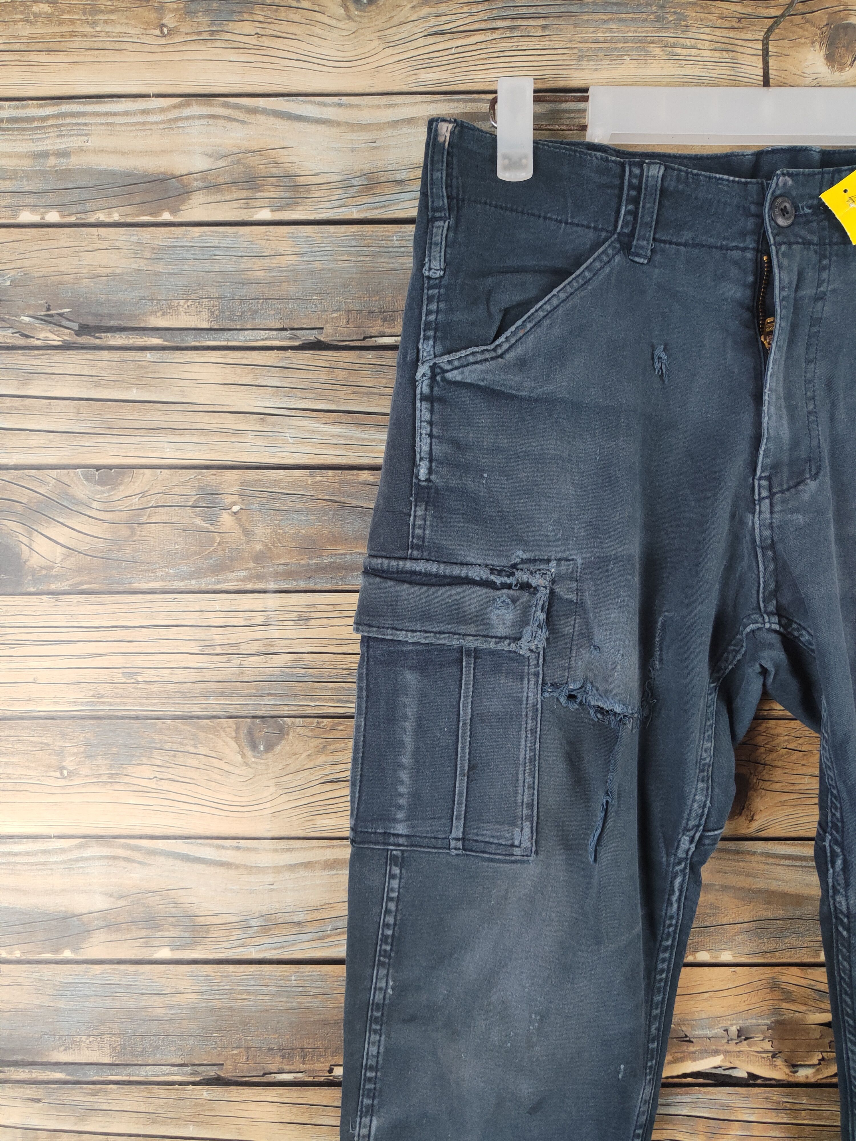 Japanese Brand DL Gladiator Navy Multipocket Cargo Pants #46-271T Size US 30 / EU 46 - 3 Thumbnail
