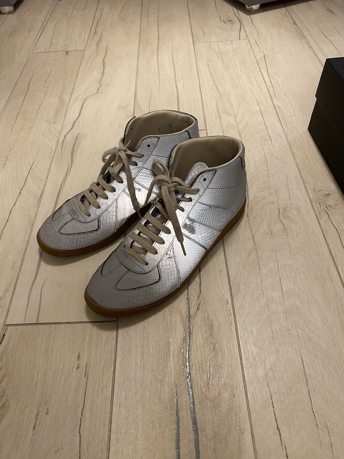 Maison Margiela Maison Margiela Snakeskin Reflective High Top Sneakers Size US 10 / EU 43 - 6 Thumbnail