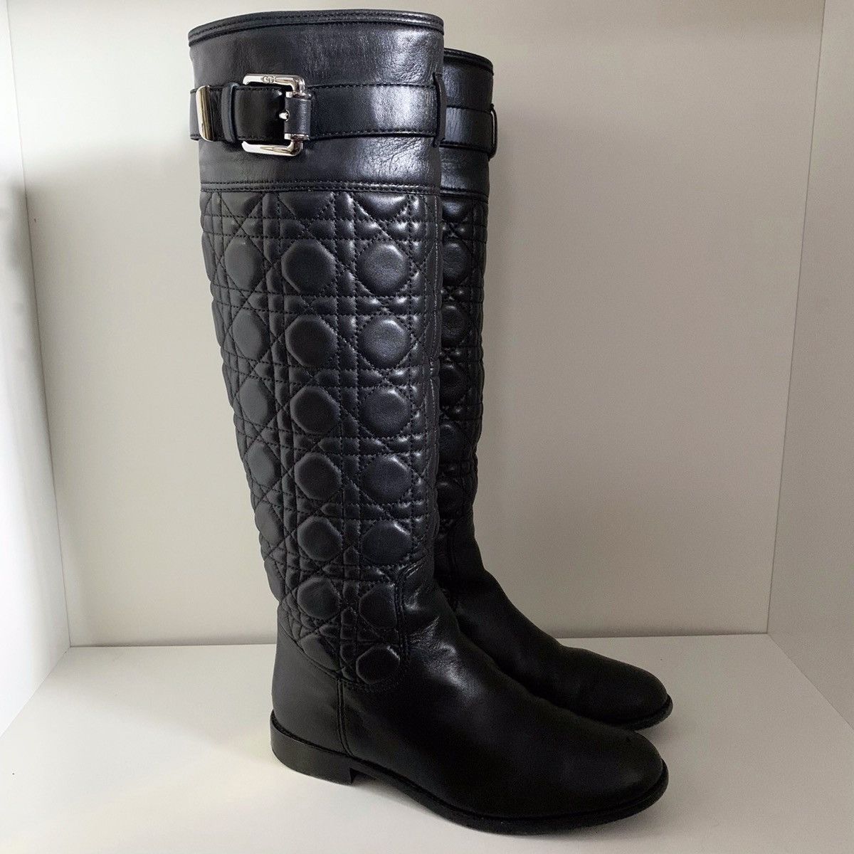 Dior Dior cannage quilted nappa leather boots Size US 6 / IT 36 - 1 Thumbnail