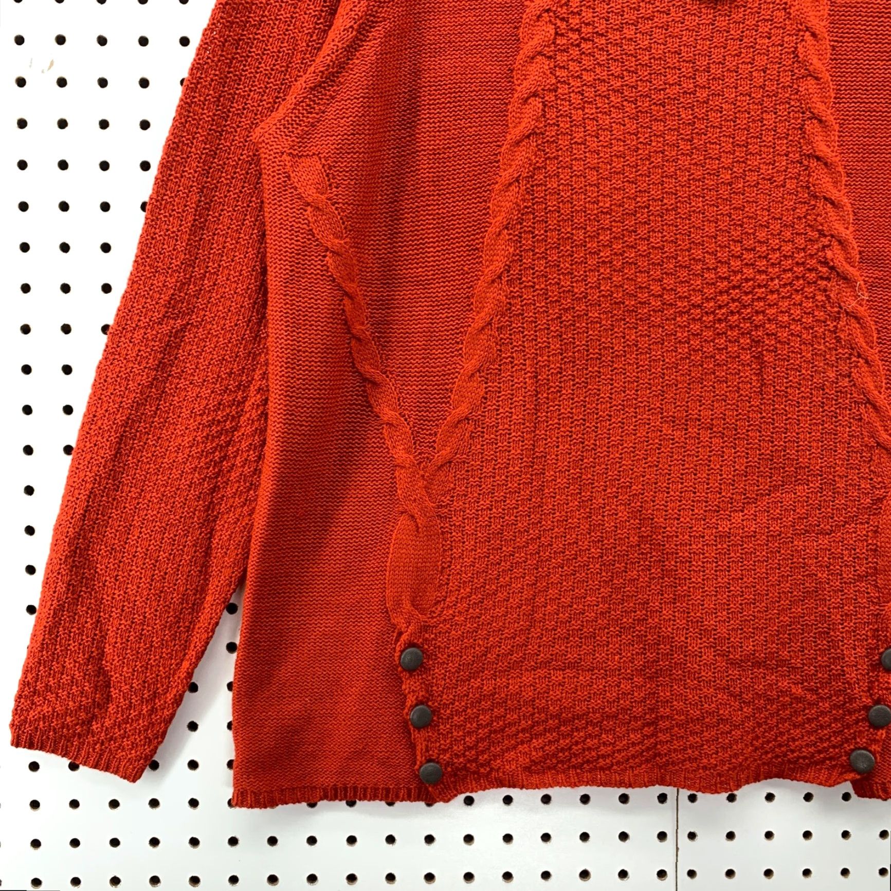 Vintage NEW Studio Works Cable Knit Sweater Women XL Loose Knit Long Sleeve Pullover Rust Orange Size XL / US 12-14 / IT 48-50 - 3 Thumbnail