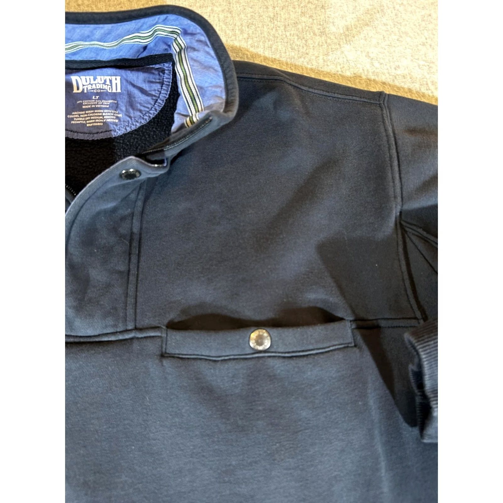 Duluth Trading Company Duluth Trading Co Sweatshirt Mens LT Tall Blue Pullover Fleece Lined Snap Mock Neck Pockets Heavyweight Winter Size US L / EU 52-54 / 3 - 2 Thumbnail