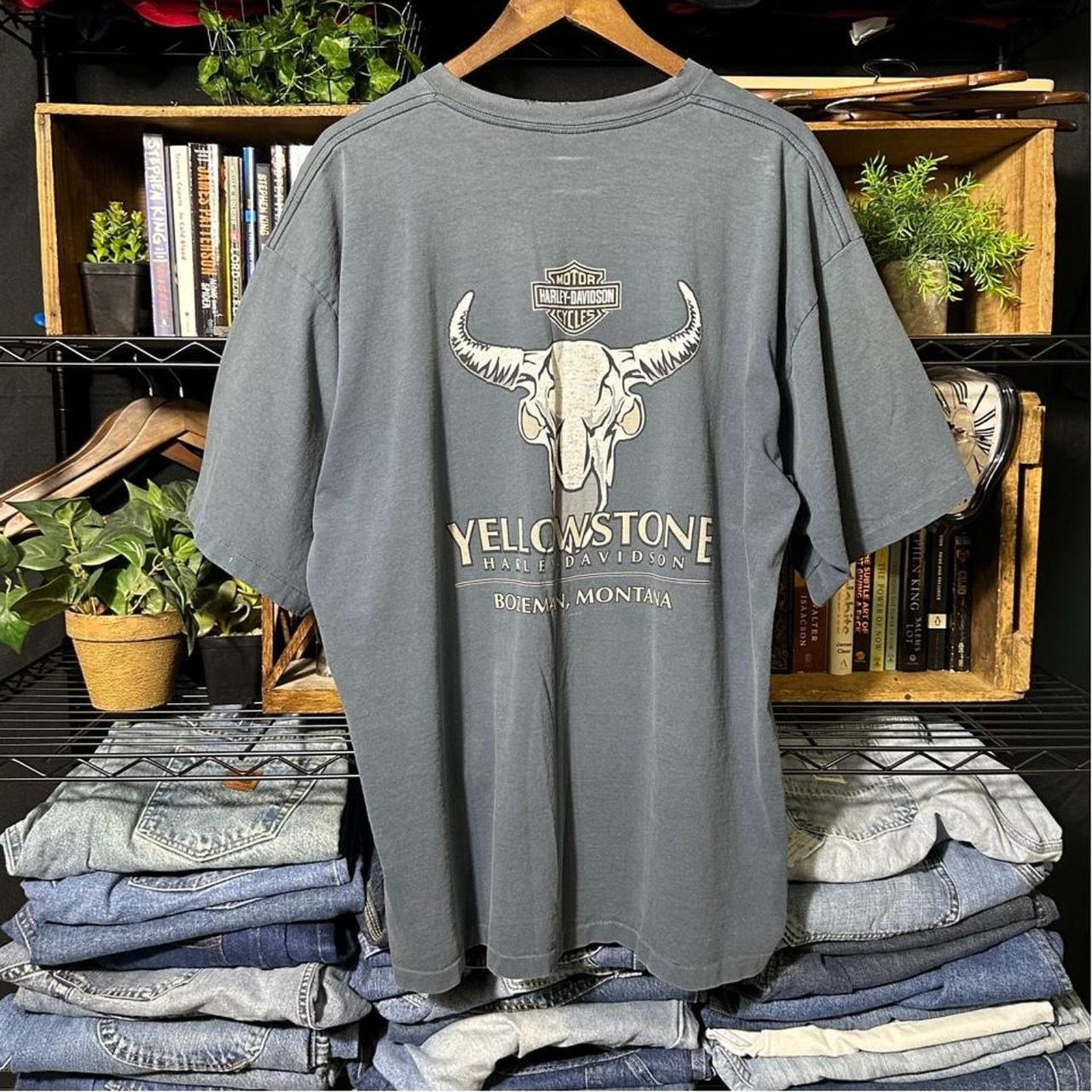 Harley Davidson Vintage Harley Davidson Single Stitch Faded Biker Tee Shirt Size US XXL / EU 58 / 5 - 2 Thumbnail