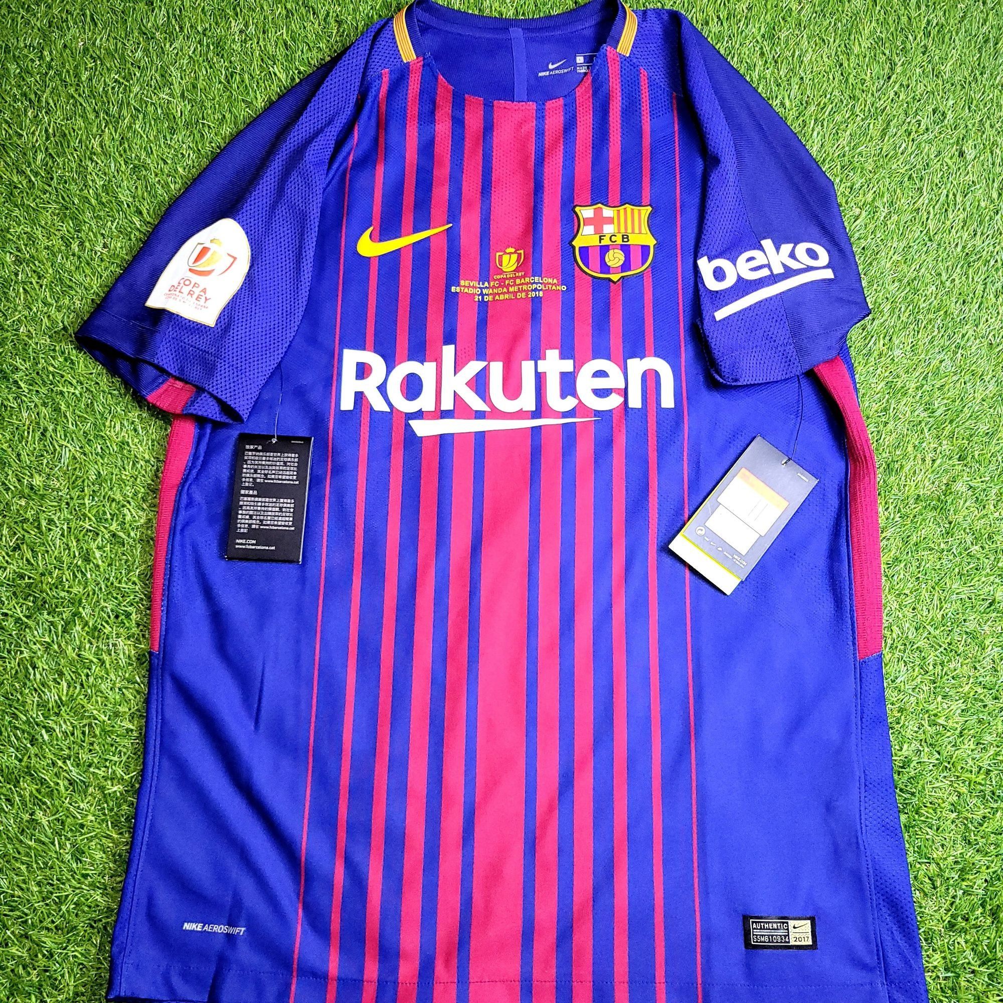 Nike Messi Barcelona 2017 2018 PLAYER ISSUE Soccer Jersey BNWT L Size US L / EU 52-54 / 3 - 2 Thumbnail