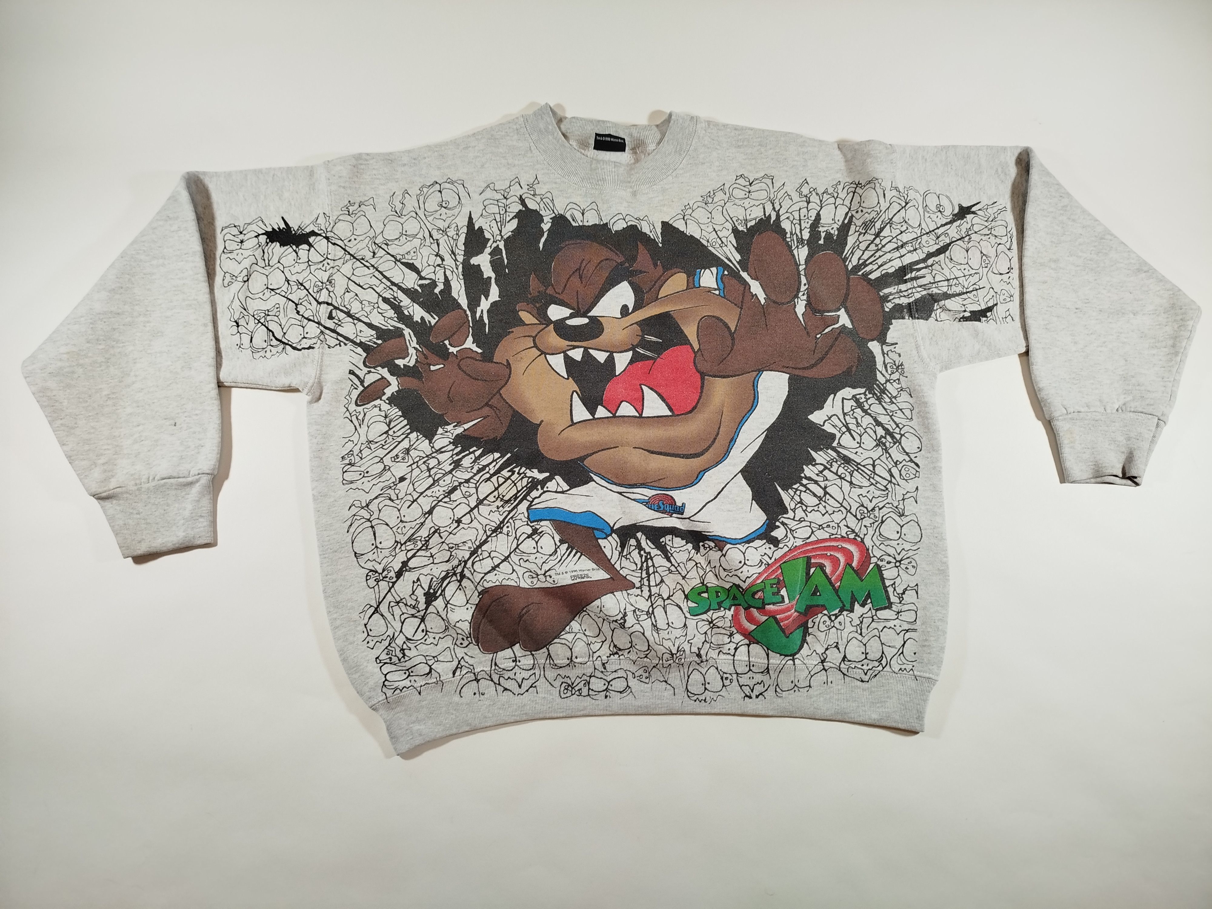 Vintage × Warner Bros Vintage Space Jam Crewneck Taz All Over Print Size US M / EU 48-50 / 2 - 1 Thumbnail