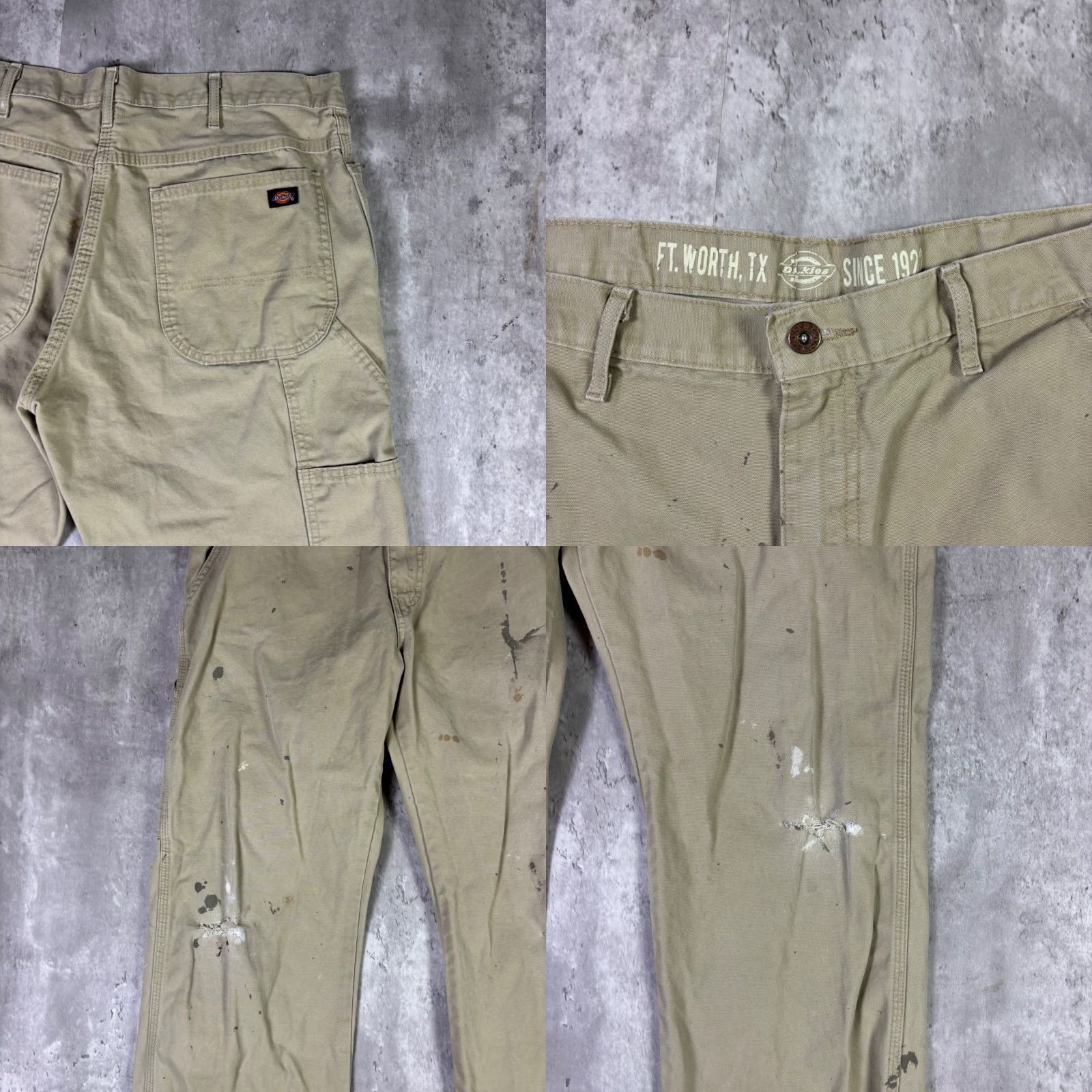 Dickies Dickies Khaki Carpenter Pants Men 34x32 Relaxed Fit Vintage 90s Workwear Stains Beige Cotton Pants Mens Size US 34 / EU 50 - 8 Thumbnail