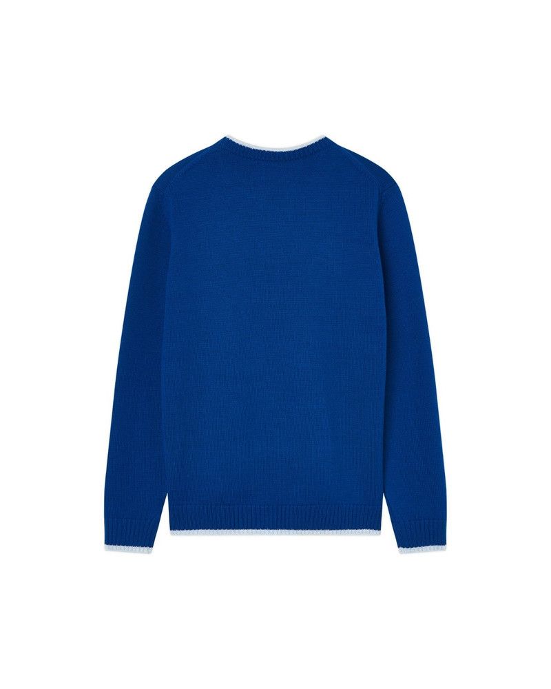 Casablanca o1mle0326 Logo Degrade Intarsia Jumpers Sweater in Navy Blue Size US L / EU 52-54 / 3 - 2 Thumbnail