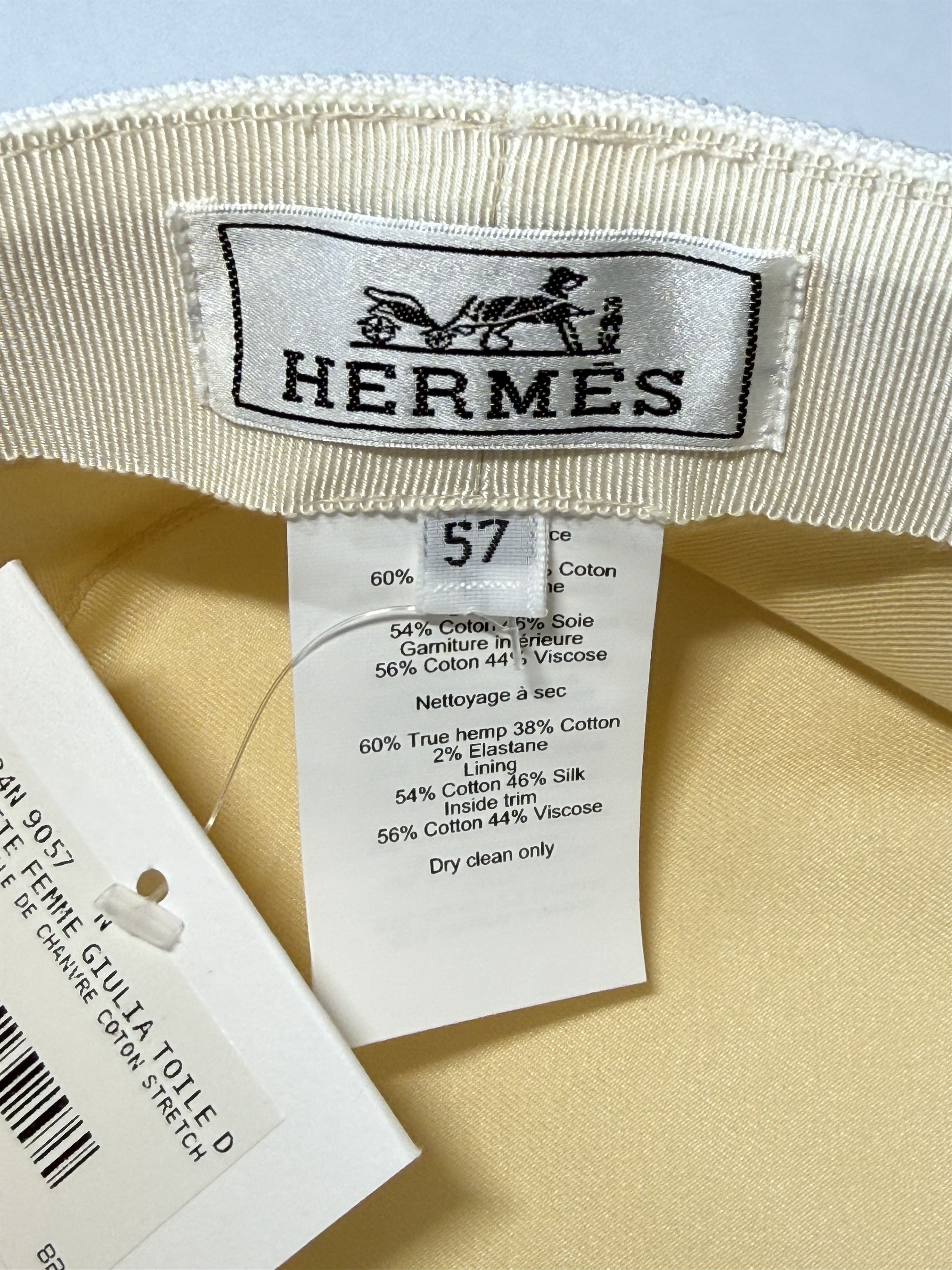 Hermes Hermes White Casquette Giulia Toile Newsboy Cap Size 57 Size ONE SIZE - 8 Thumbnail