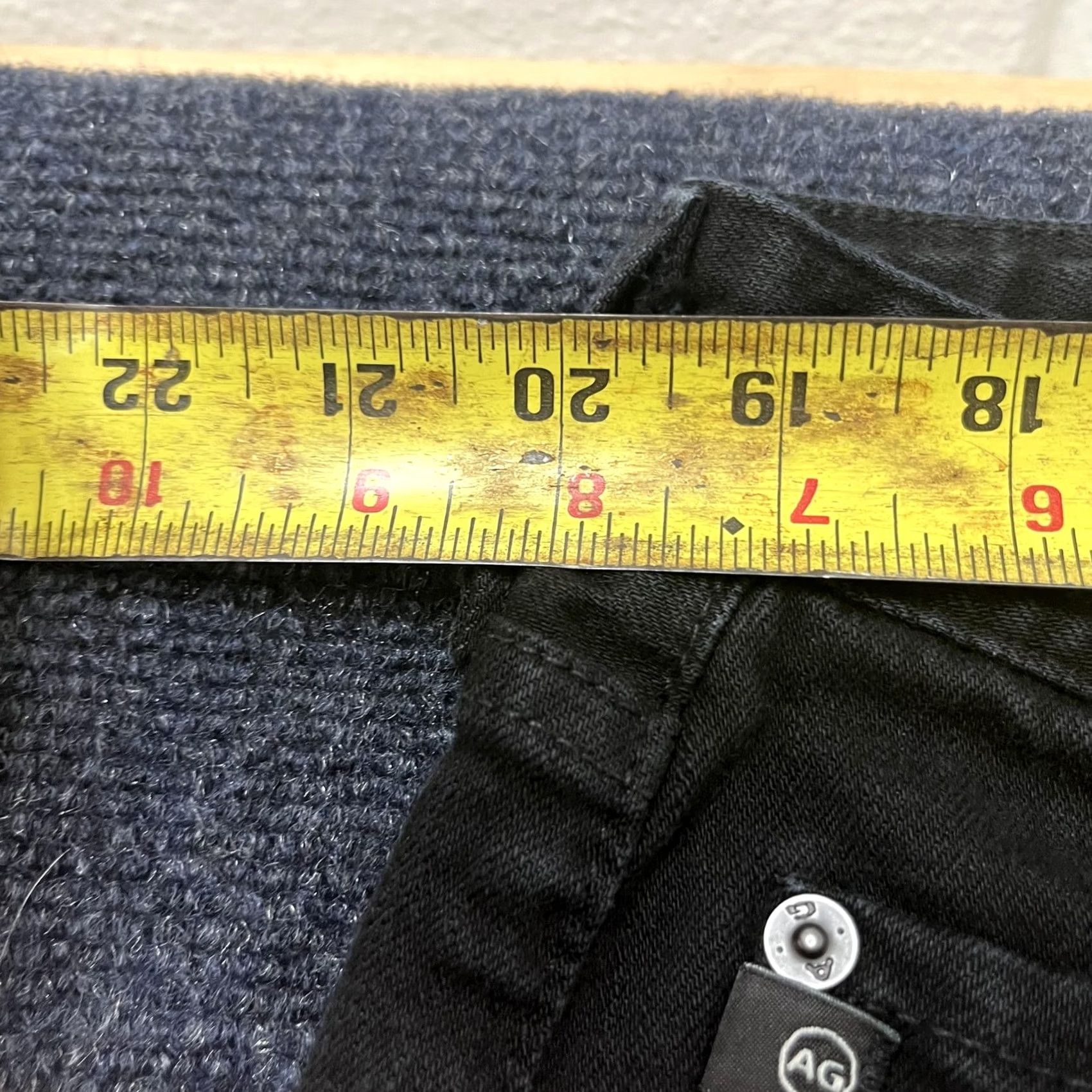 Denime AG Adriano Goldschmied The Graduate Tailored Leg Jeans Mens 34 Black Denim Slim Stretch Pockets Zip Fly 5-Pocket Size US 30 / EU 46 - 5 Thumbnail