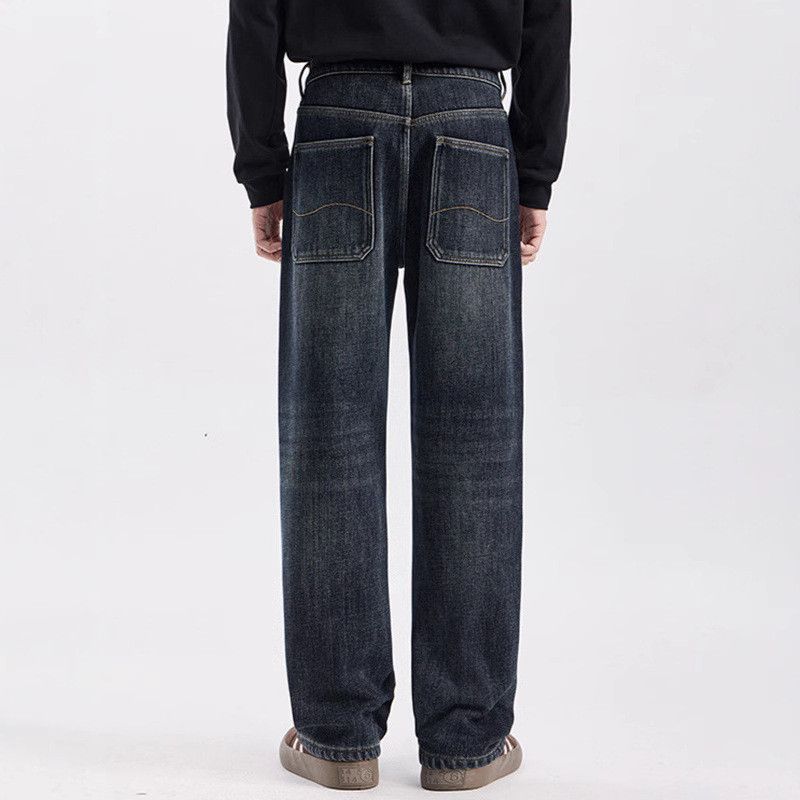 Japanese Brand Men's retro loose wide-leg versatile jeans Size US 32 / EU 48 - 4 Thumbnail
