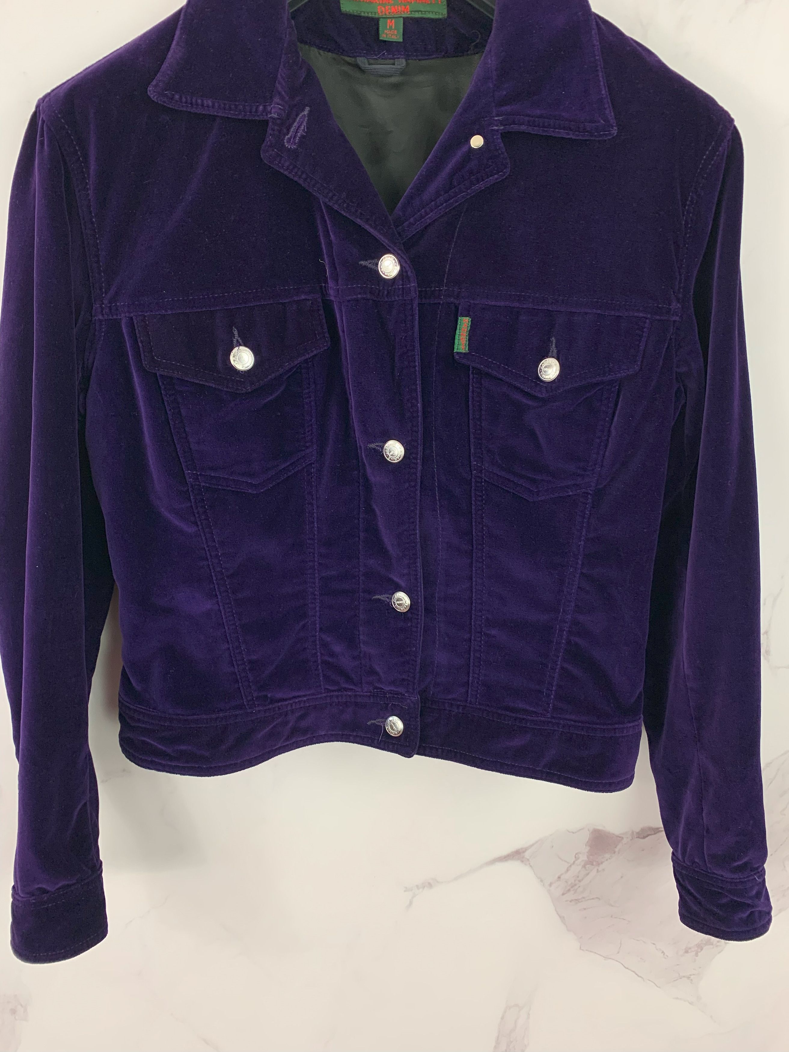 Vintage Katharine Hamnett Denim Velour Jacket Size M