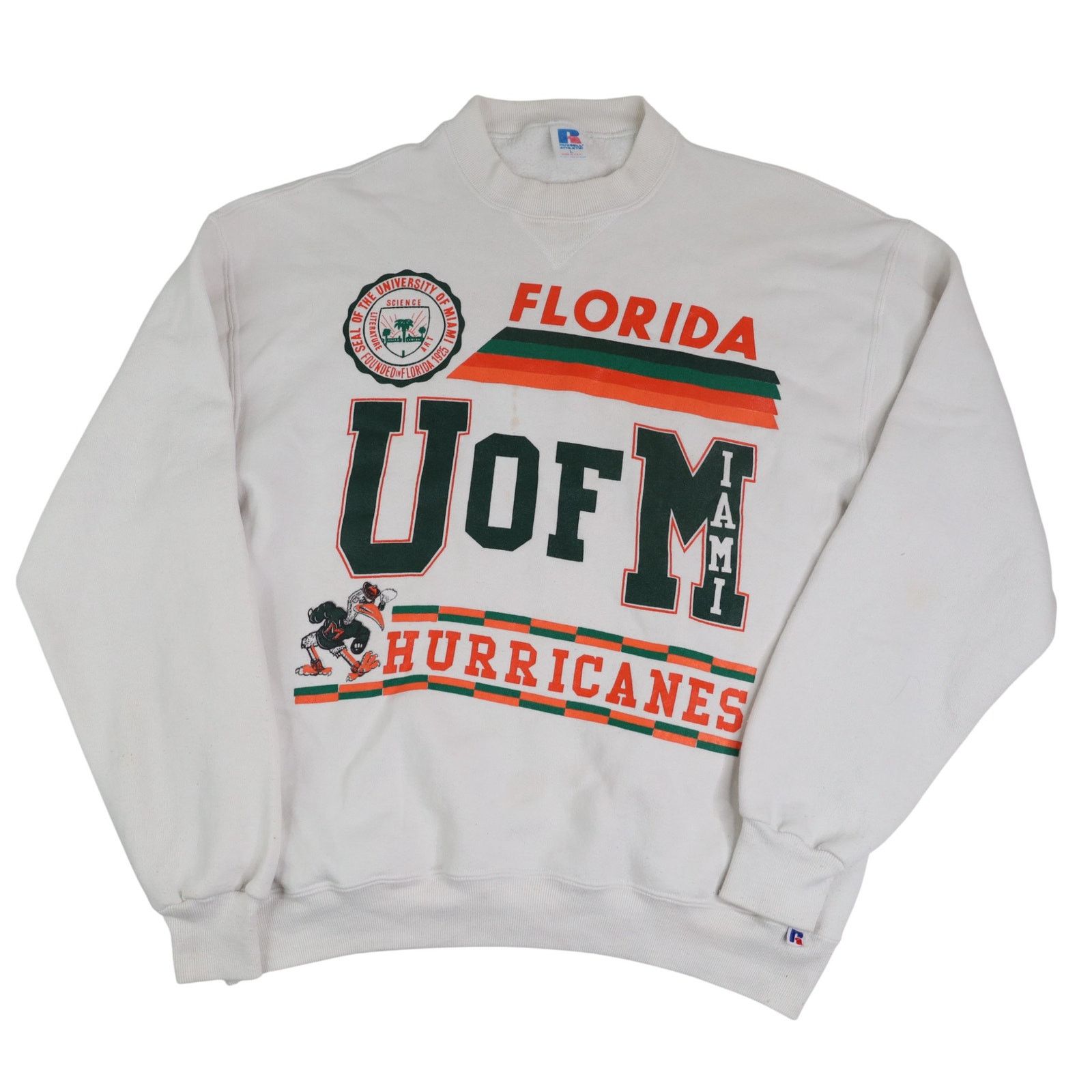 NCAA × Vintage VTG Russell University of Miami Hurricanes Sweatshirt Size US L / EU 52-54 / 3 - 1 Thumbnail