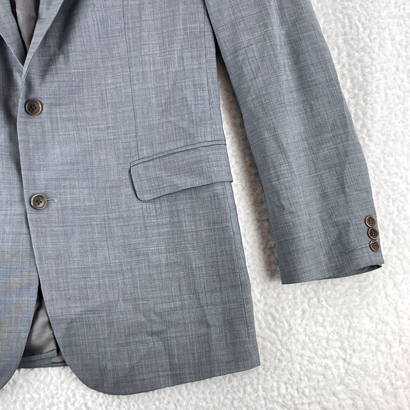 Brooks Brothers Brooks Brothers Blazer Mens Size 42L Gray Wool Suit Jacket Notch Lapel Single-Breast 2-Button Size 42R - 4 Thumbnail