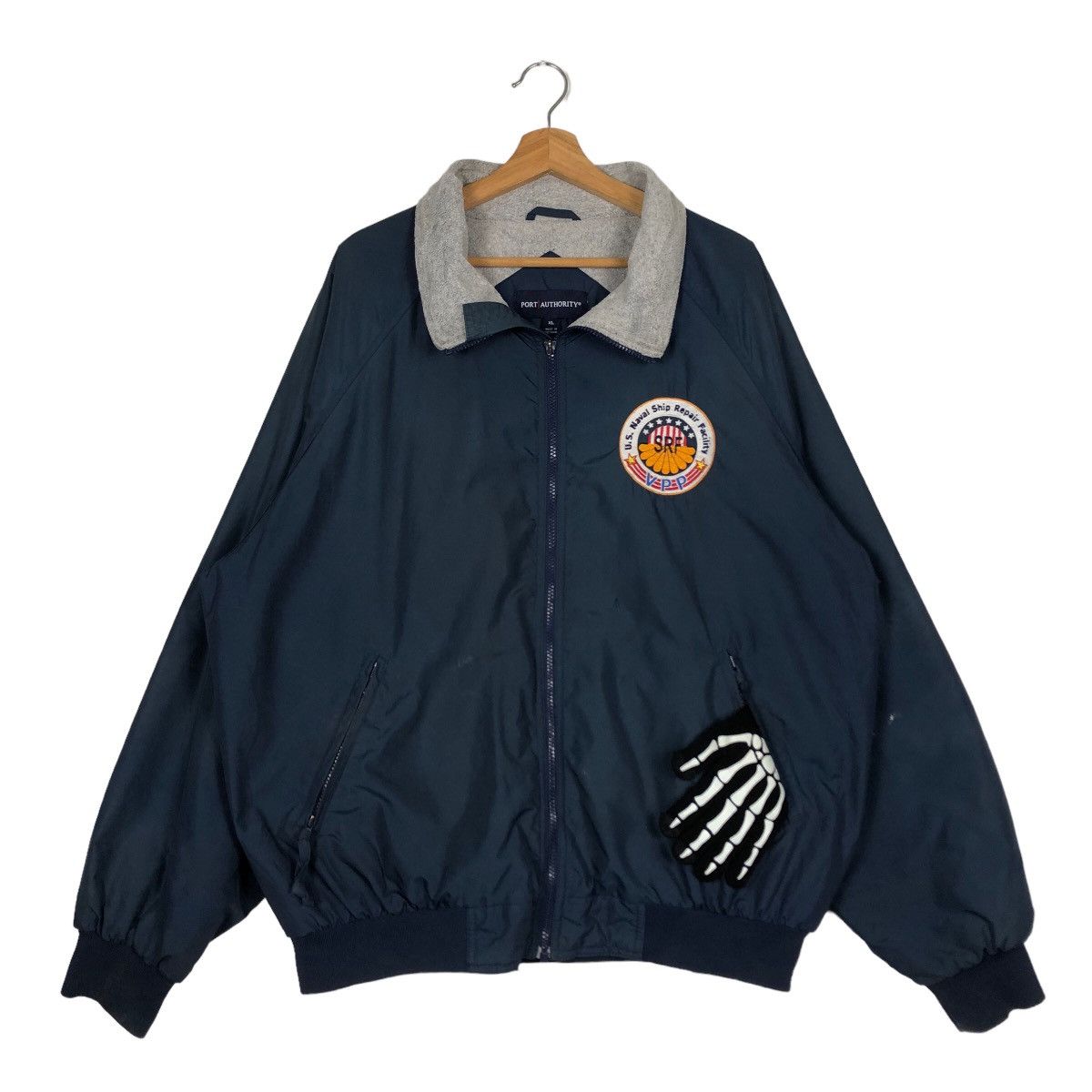 Japanese Brand 🔥80’s Bomber Jacket Us Naval Ship Repair Facility Big Logo Size US XL / EU 56 / 4 - 2 Thumbnail