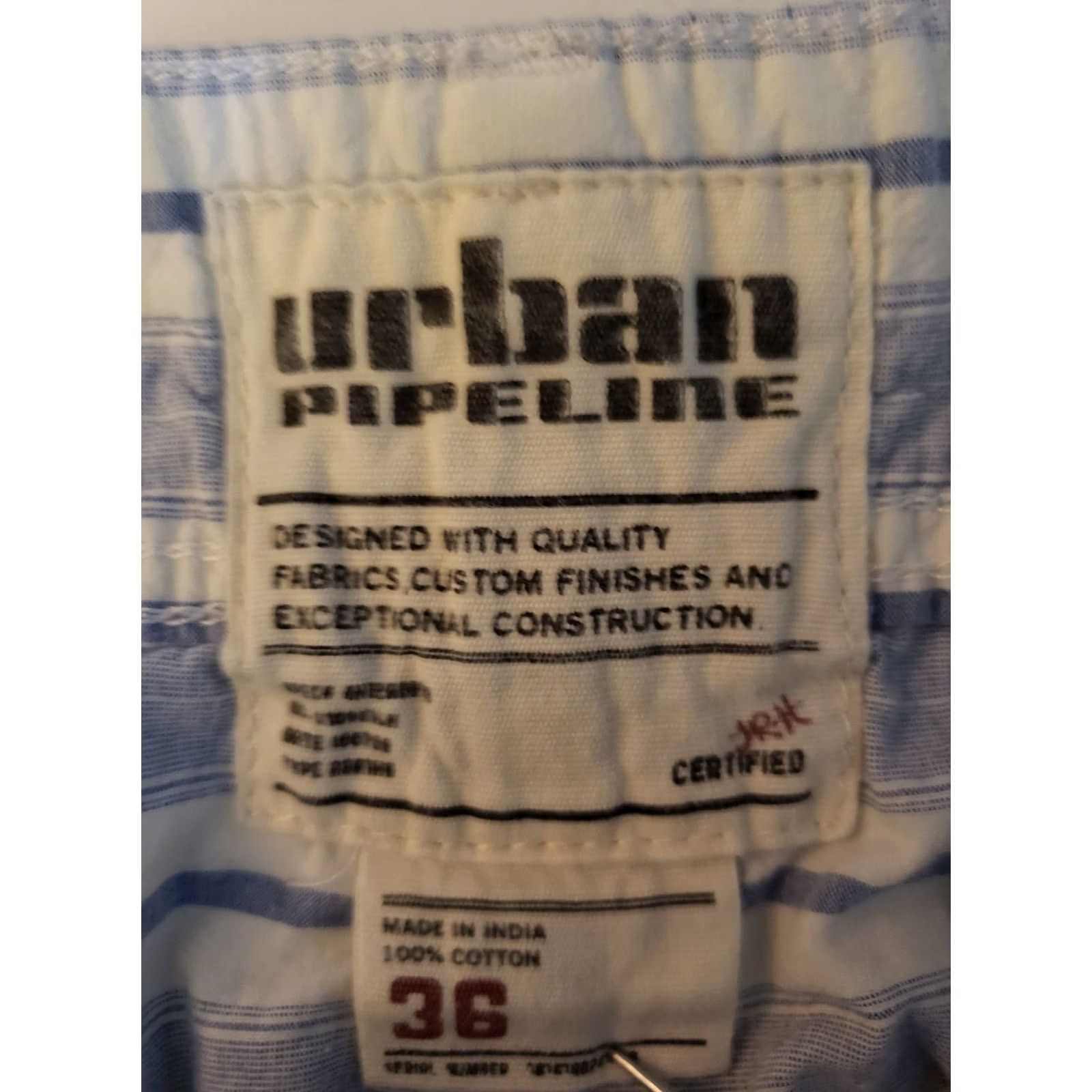 Vintage Urban Pipeline Men's Blue Striped Golf Shorts Size 36 100% Cotton Size US 36 / EU 52 - 7 Thumbnail